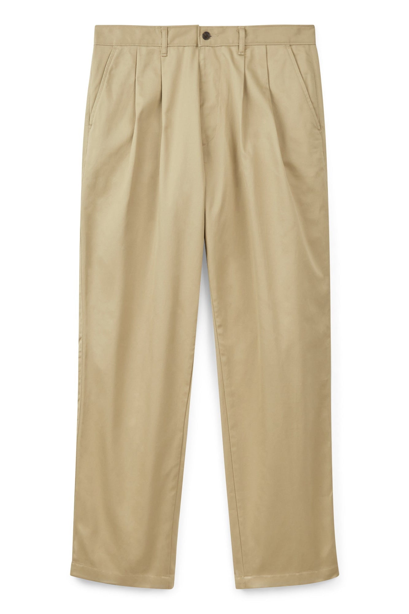 Men's Pleated Lightweight 100% Cotton Twill Chinos - Stone Color | Comfortable Dress Pants for Office, Business Casual & Everyday Wear