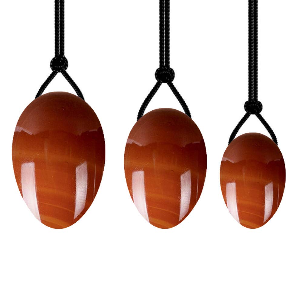 Natural Red Agate Yoni Egg Set for Kegel Exercises - Pelvic Floor Muscle Tightener, Sexual Wellness & Intimate Massage Gift - Perfect for Women's Health, Postpartum Recovery & Tantric Practice (Type 01)
