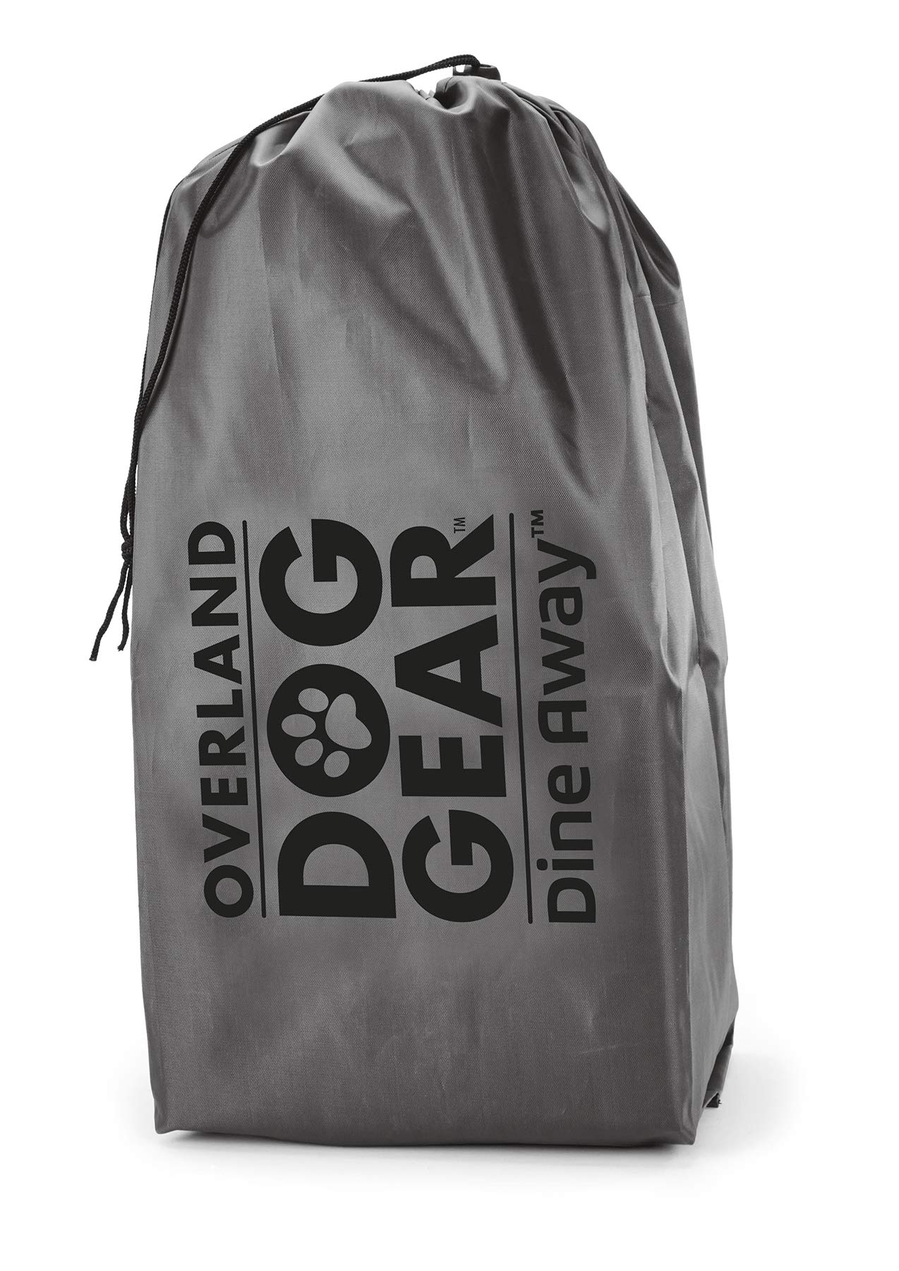 Premium Mobile Dog Gear - Dine Away Travel Bag for Medium & Large Dogs | Includes Lined Food Carriers, 2 Collapsible Bowls, Scooper & Placemat | Perfect for Road Trips, Camping & Outdoor Adventures (Black)