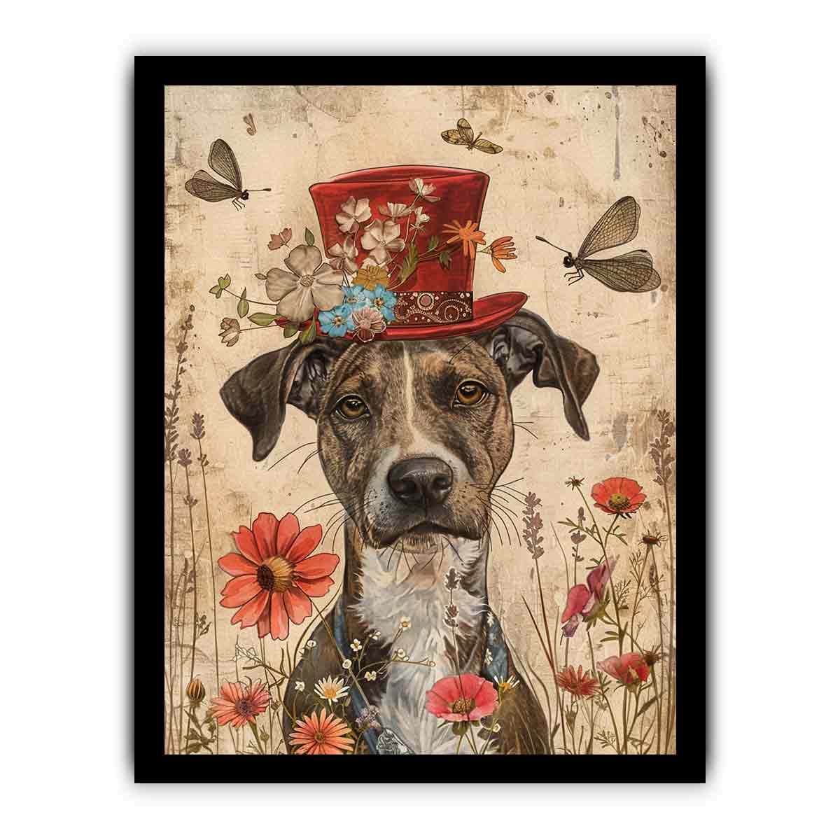 Elegant Dog Framed Print - High-Quality Canvas Wall Art for Pet Lovers - Perfect for Living Room, Bedroom & Office Decor