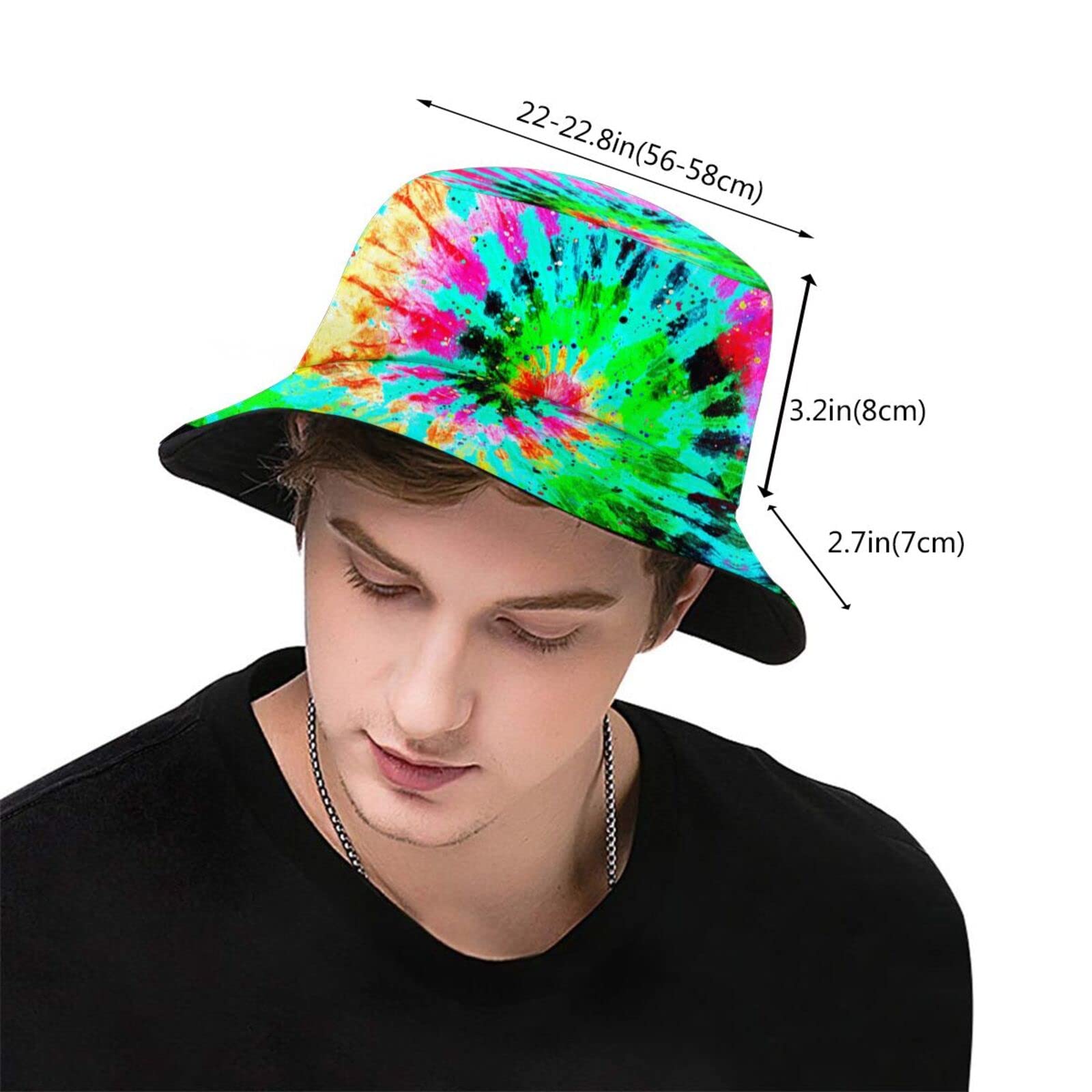 Vibrant Tie Dye Bucket Hat - Colorful Summer Unisex Sun Hat for Beach, Music Festivals & Outdoor Activities