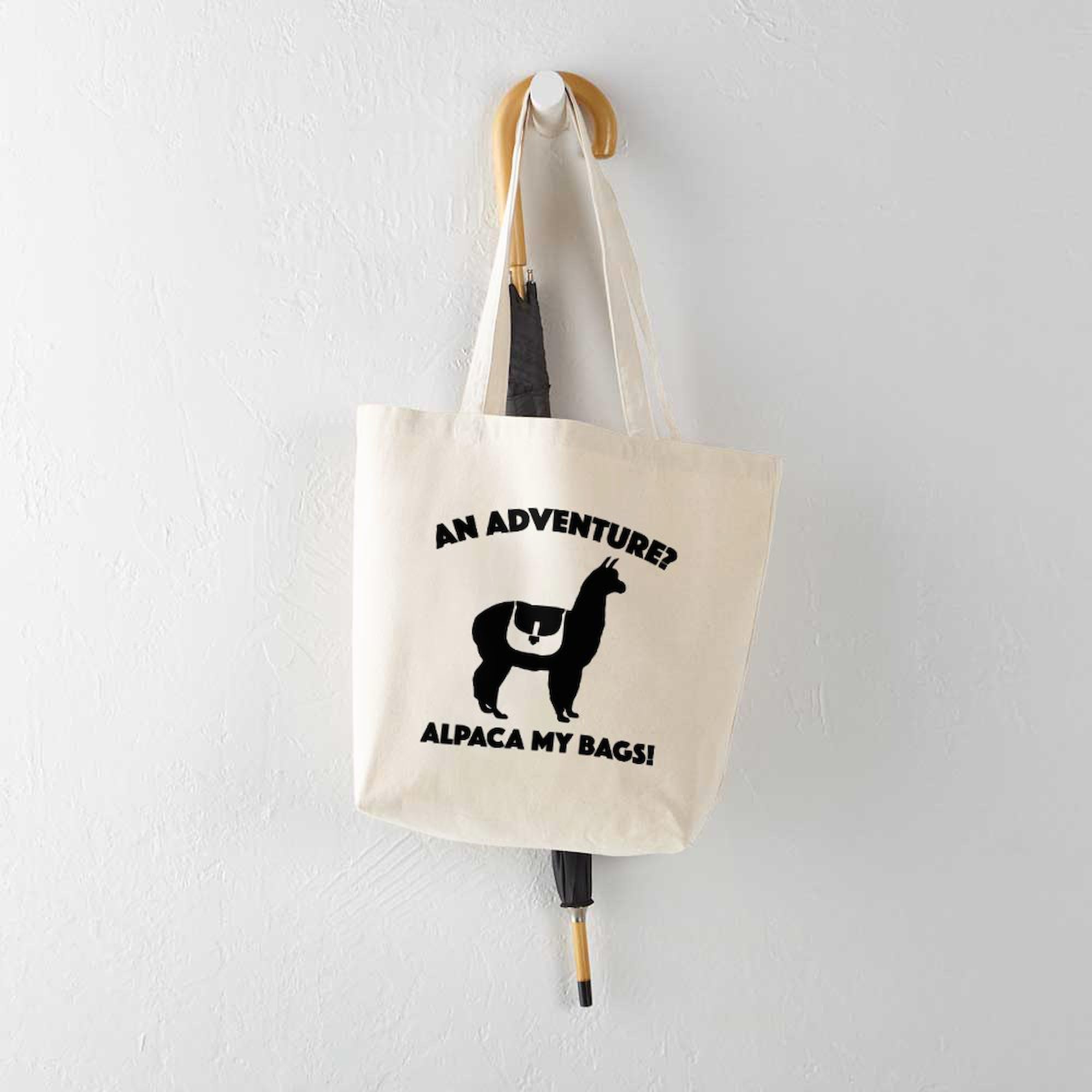 Alpaca My Bags Natural Canvas Tote Bag - Eco-Friendly Reusable Grocery Shopping Bag for Women & Men - Perfect for Groceries, Beach Trips & Daily Errands