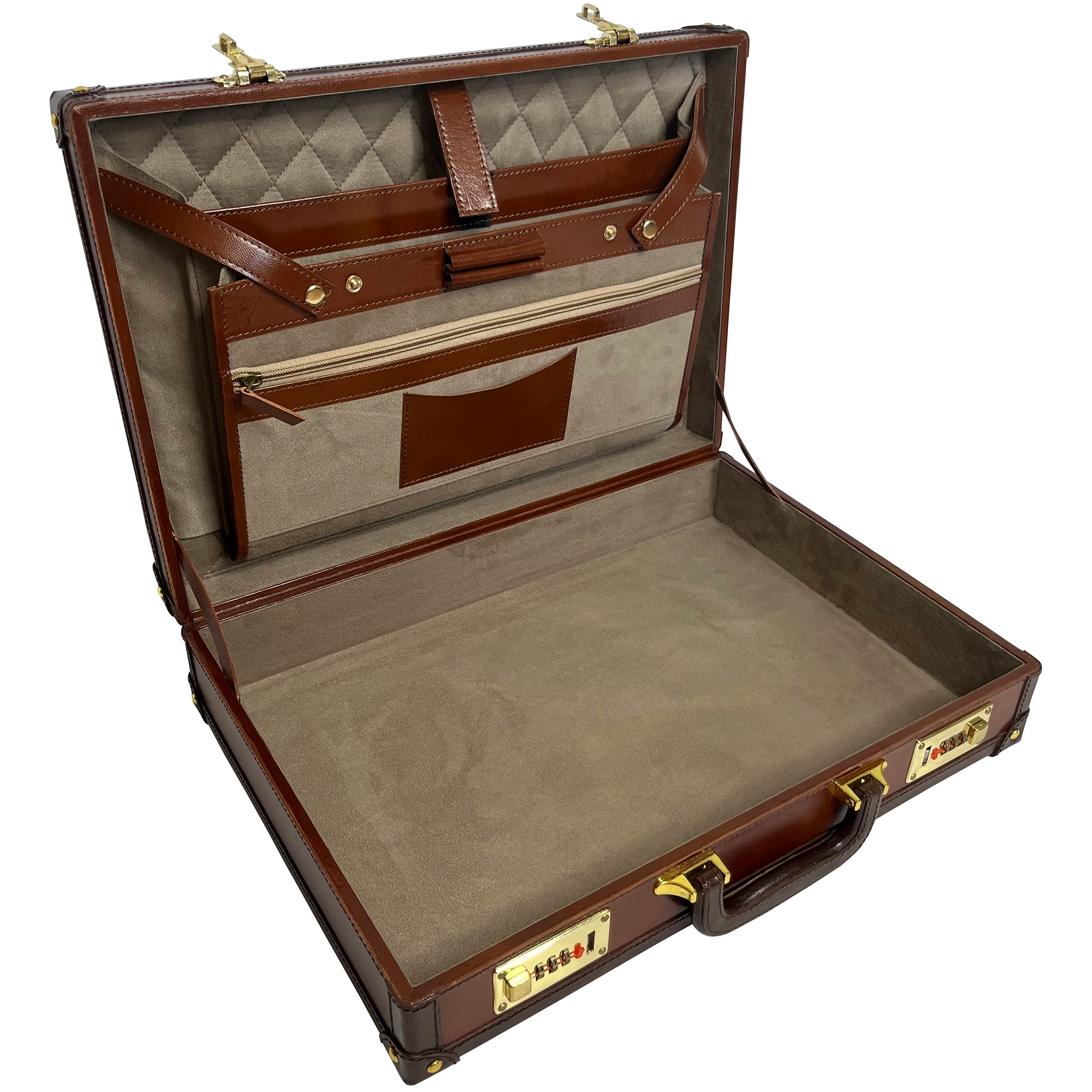 Aston Leather Briefcase - Premium Genuine Leather Business Bag, Limited Edition (Brown) - Perfect for Office, Travel & Professional Meetings