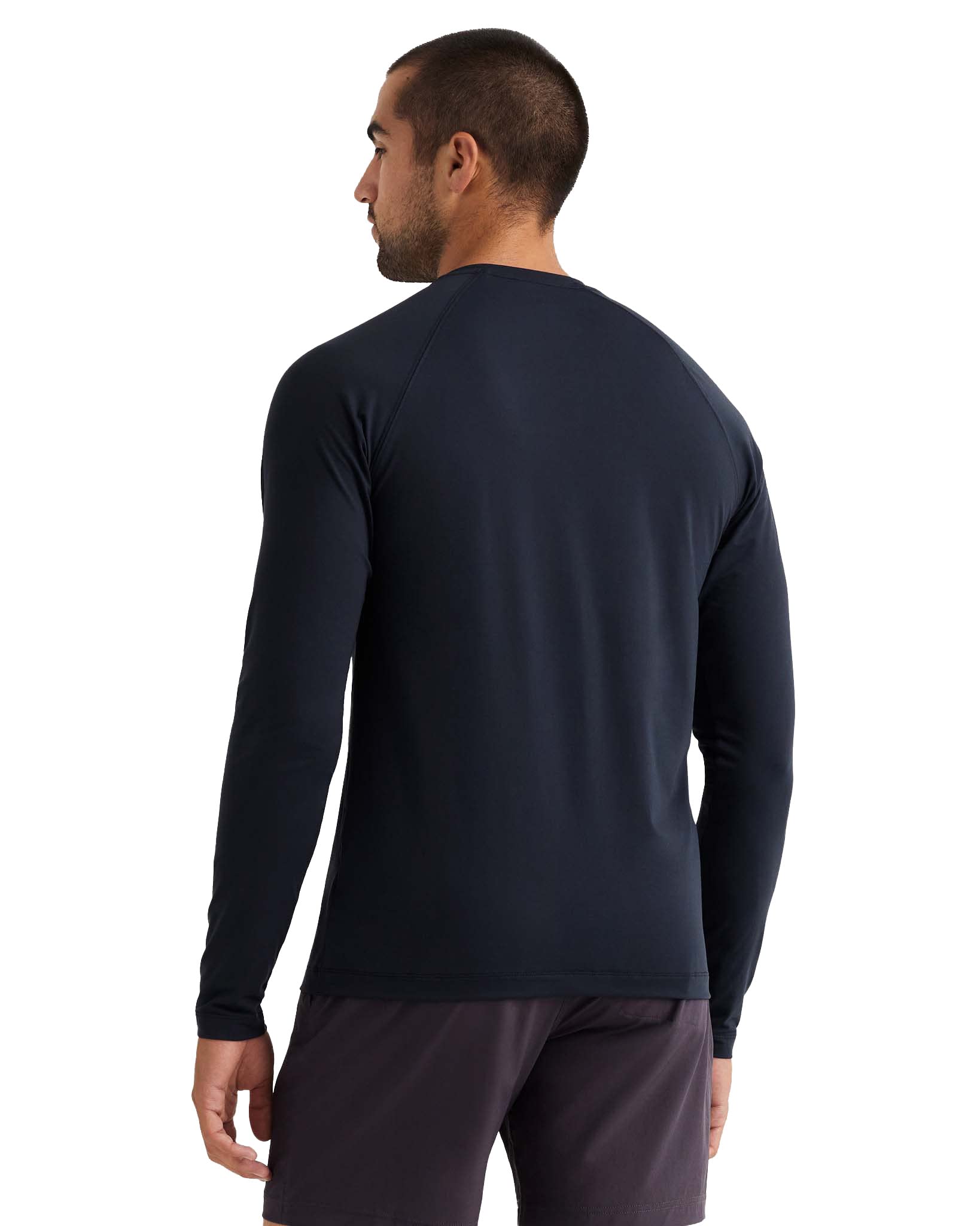 Rhone Reign Men's Long Sleeve Workout Shirt - Anti Odor & Quick Dry Performance Gym Shirt with UPF 50+ Sun Protection - Ideal for Running, Training & Outdoor Activities