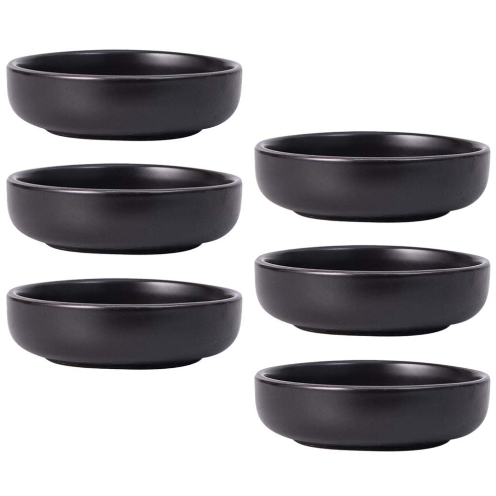 6-Piece Japanese Ceramic Seasoning Bowls - Small Sauce Dishes for Sushi, Soy Sauce, Snacks & Side Dishes - Perfect for Dining, Entertaining & Food Presentation