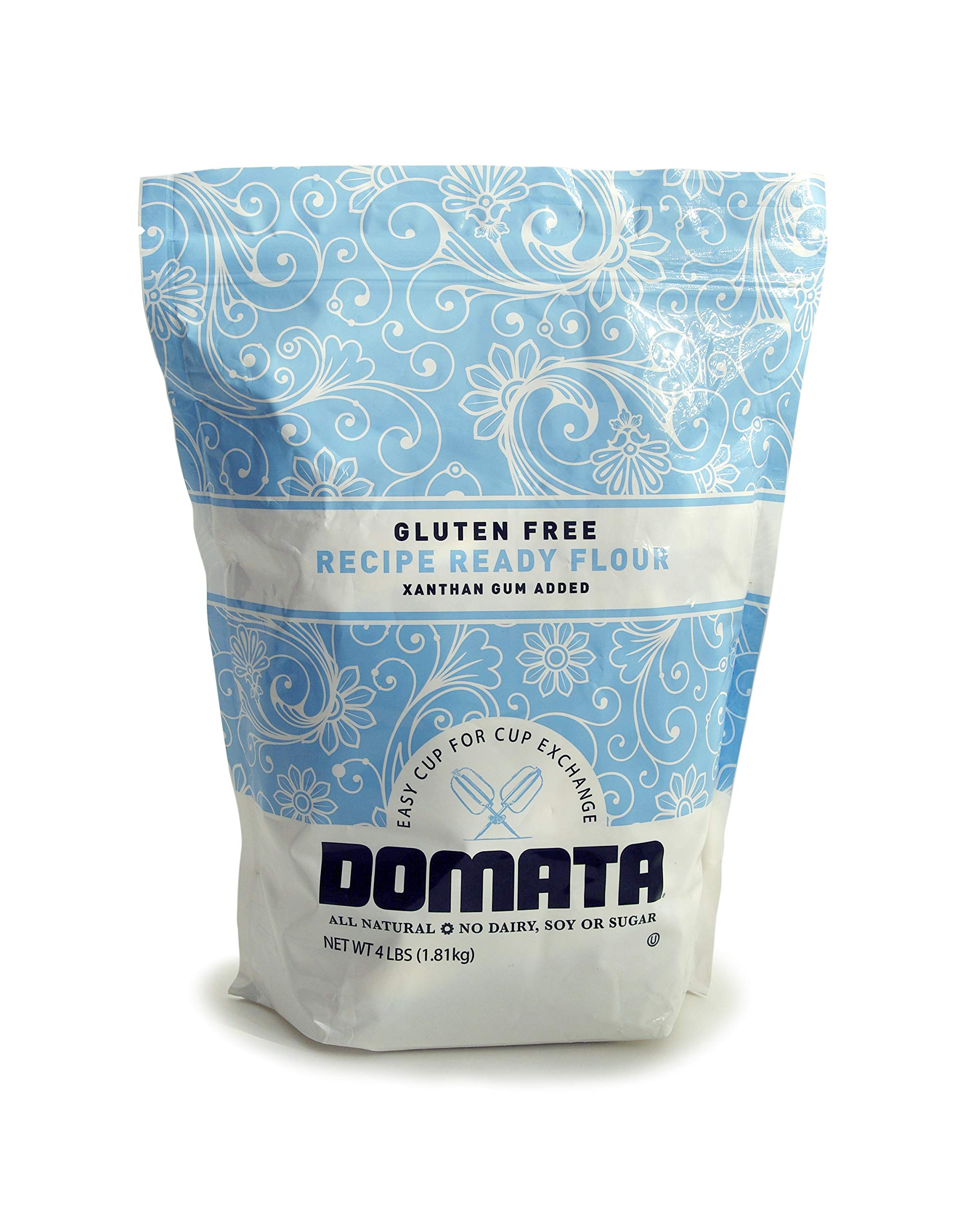 Domata Recipe Ready Gluten Free Flour - 4 Pound Bag | Perfect for Baking Bread, Cakes & Cookies | Ideal for Gluten-Free Diets & Healthy Cooking