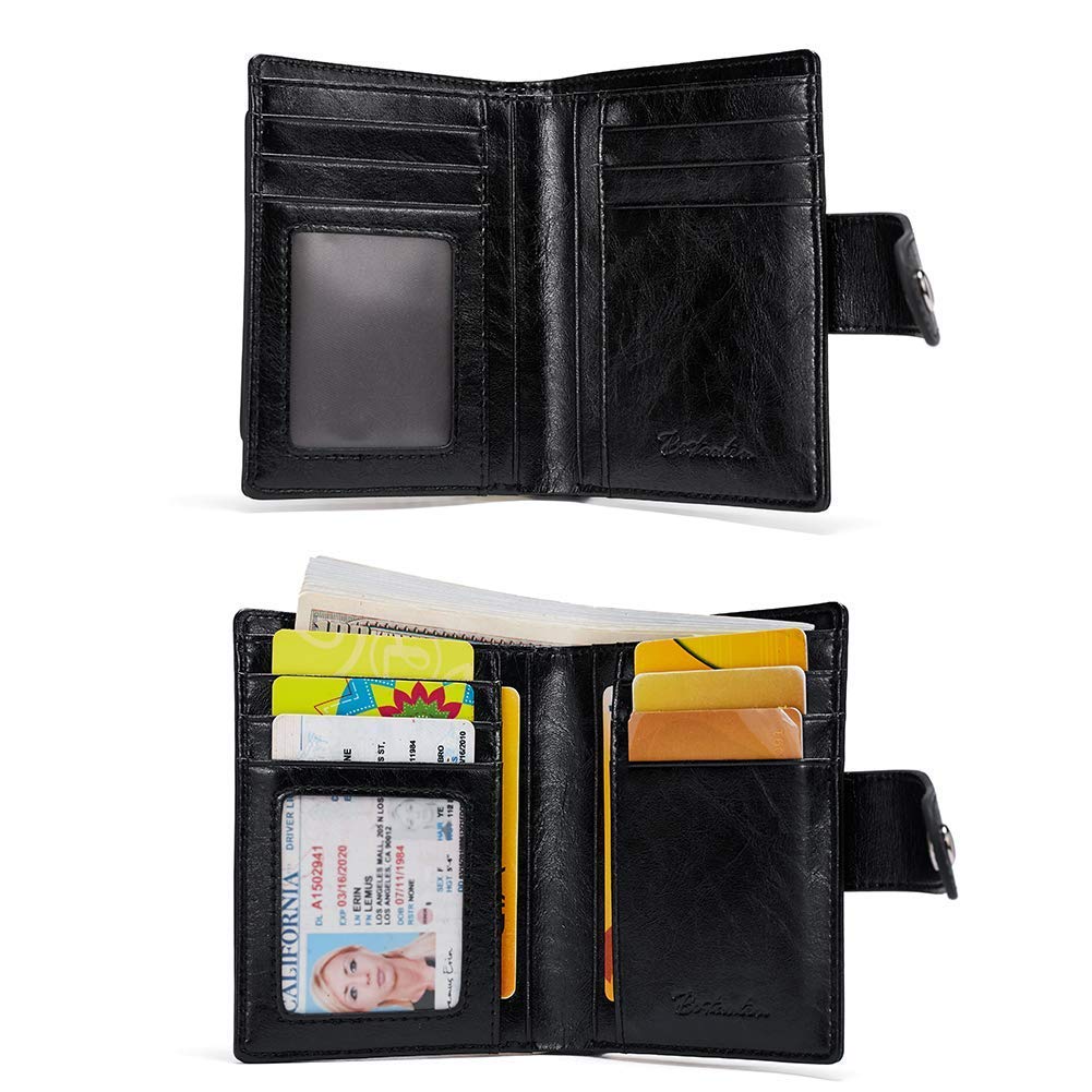 BOSTANTEN Women's Genuine Leather Handbag - Designer Top Handle Satchel Shoulder Bag & Crossbody Purse with RFID Blocking Wallet Set (Black) - Perfect for Work, Travel, and Everyday Use