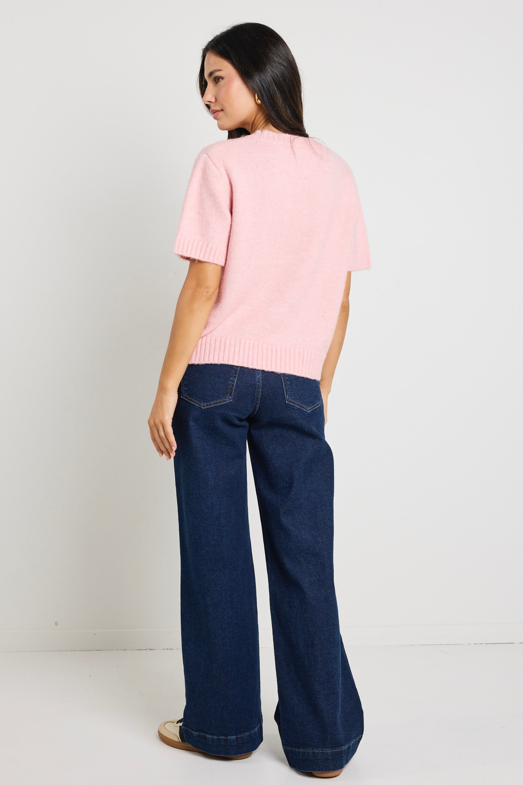 Goddess Blush Soft Knit Tee - Women's Comfortable Stretchy Casual T-Shirt for Everyday Wear, Date Night & Weekend Outfits