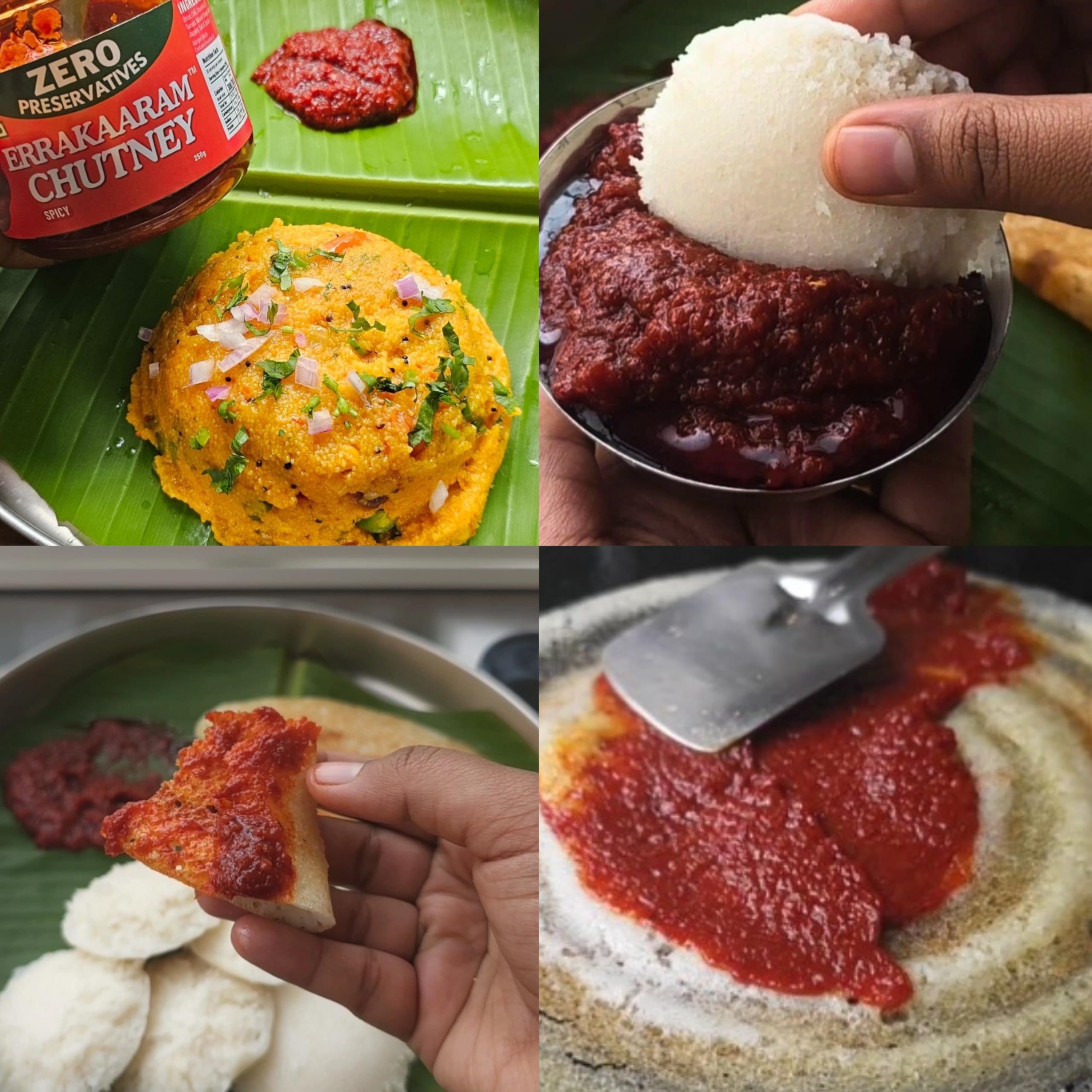 Errakaaram Fresh Spicy Indian Chutney - No Preservatives | Perfect for Idli, Dosa, Paratha & Snacks | Great as Side Dish, Spread, Dip or Stir-Fry Sauce | 250g | Authentic Indian Flavor for Rice Dishes & Meals