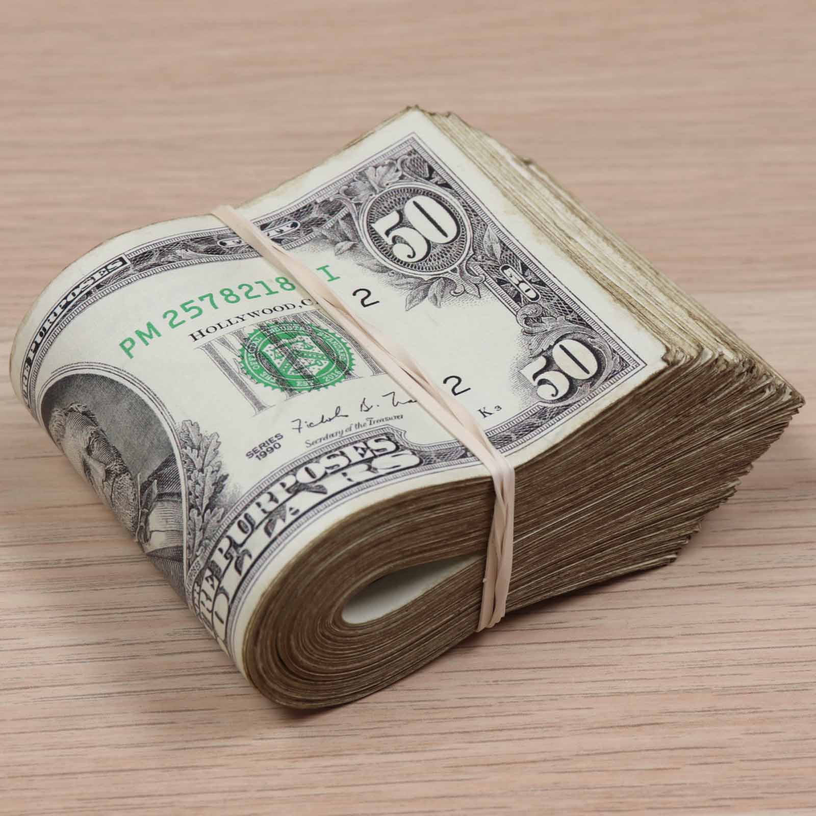 Authentic $5,000 RealAged™ Full Print 1990 Series Band - Perfect for Collectors, Historical Reenactments & Movie Props