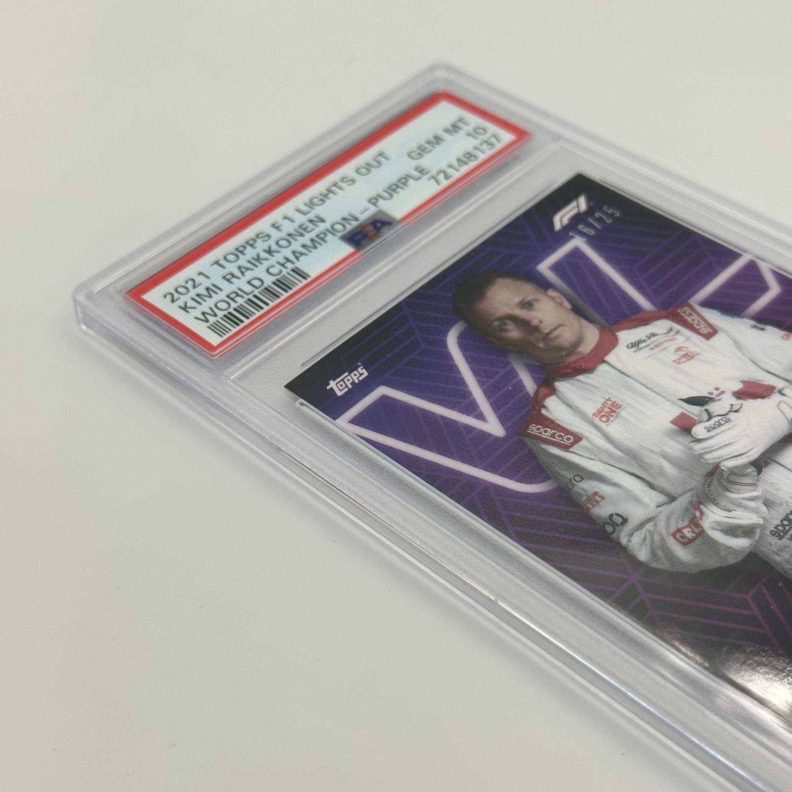 PSA 10 Graded 16/25 Kimi Raikkonen 2007 Formula 1 Drivers World Champion Trading Card - Rare Collectible for F1 Fans and Sports Memorabilia Enthusiasts