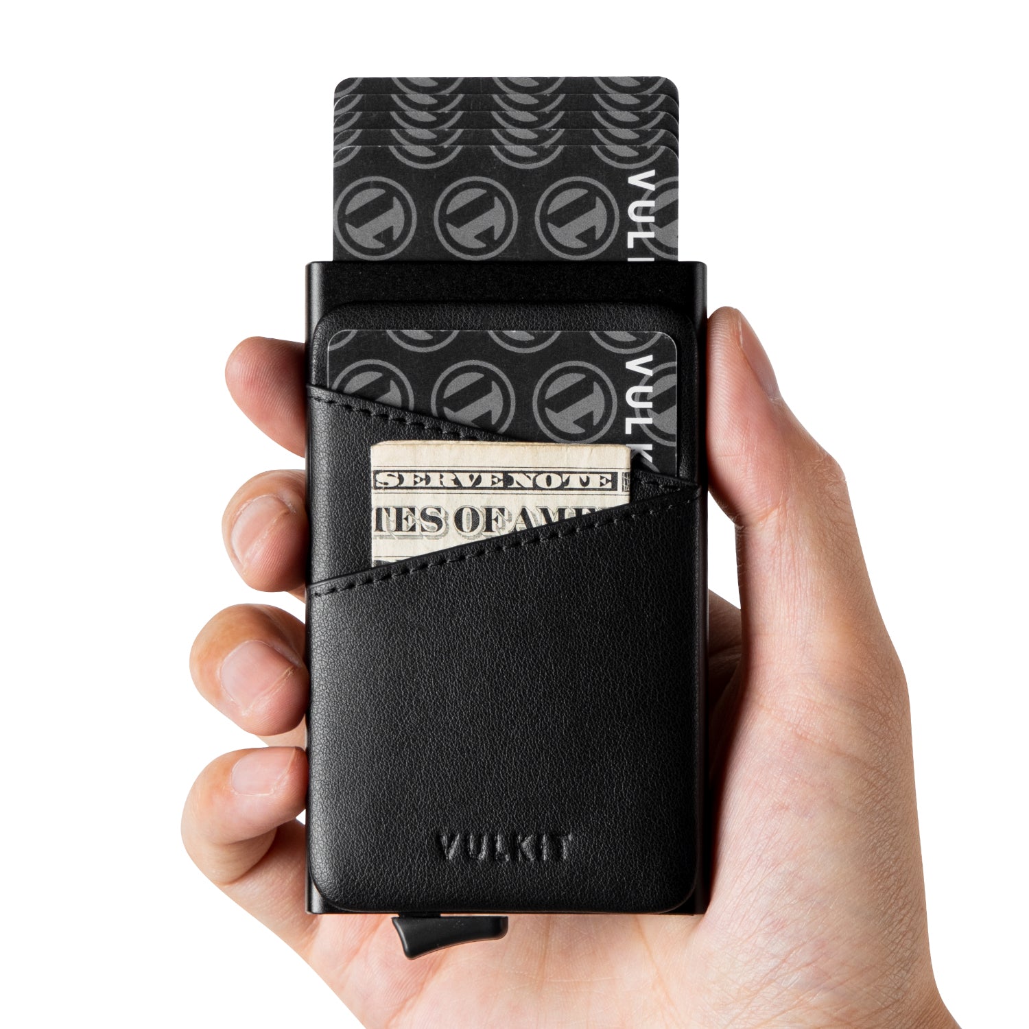 VC106 Minimalist Leather Card Holder with Extra Pocket for Cash & Coins - Slim RFID Blocking Wallet for Men & Women (Perfect for Travel, Everyday Use & Gift)