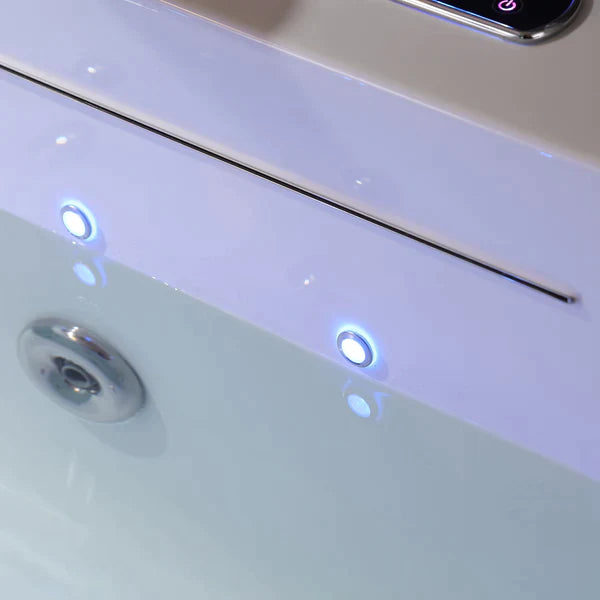 Empava 67-Inch Rectangular Jetted Massage Bathtub with LED Waterfall - 67JT351LED - Perfect for Luxury Bathrooms & Spa-Like Relaxation at Home