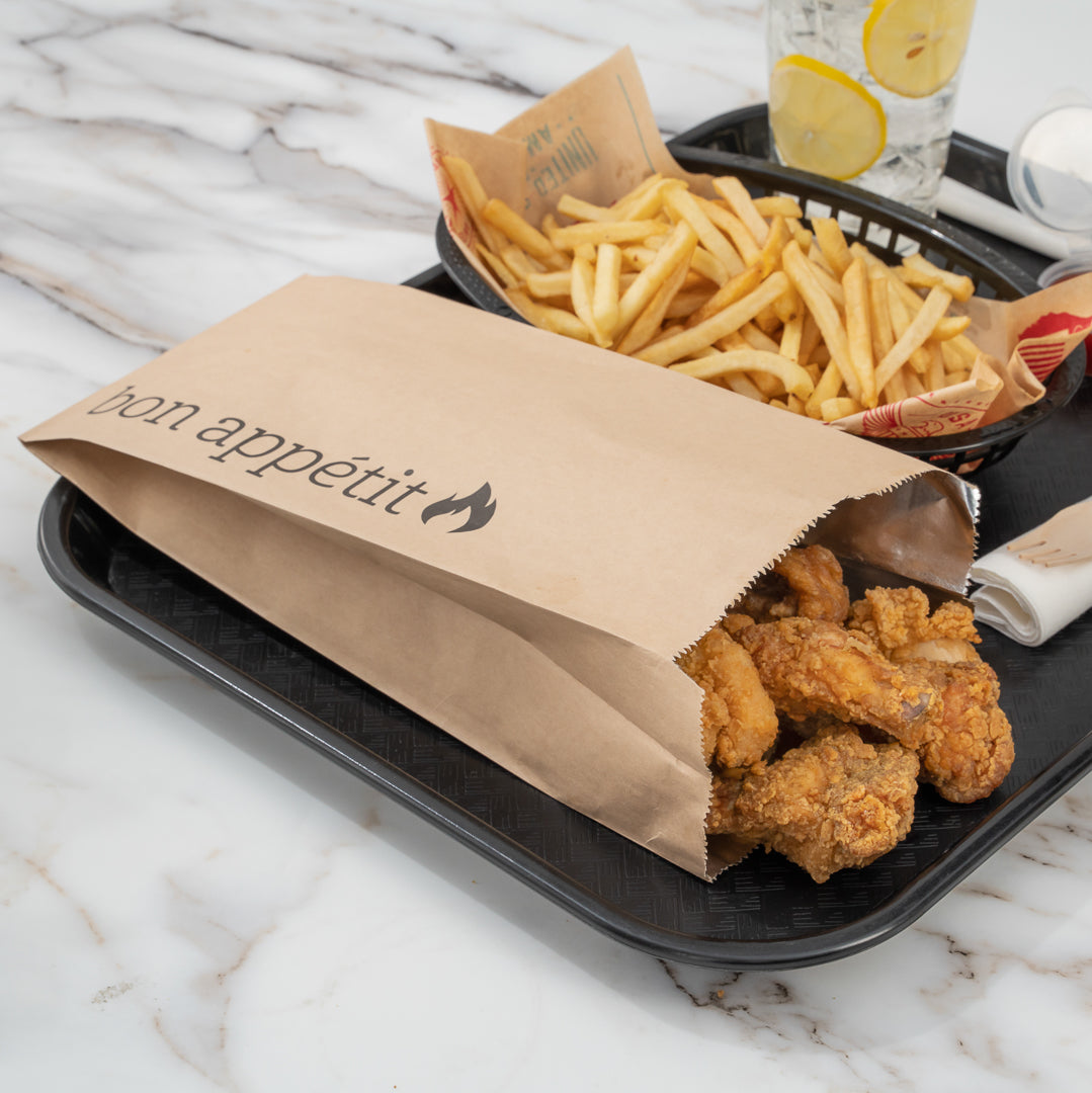 Premium Kraft Paper Printed Foil Bags for Bakery & Takeout - 5.5