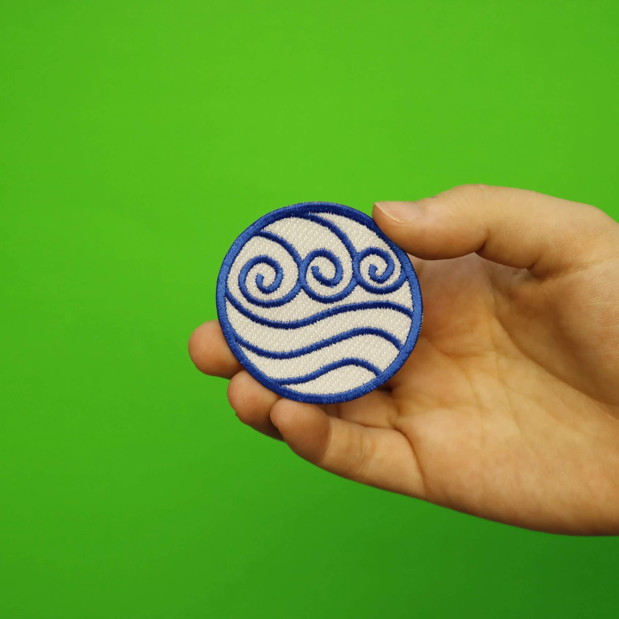 Water Nation Symbol Embroidered Iron-On Patch - Round Village Design for Jackets, Hats & Backpacks | Perfect for Cosplay & DIY Crafts