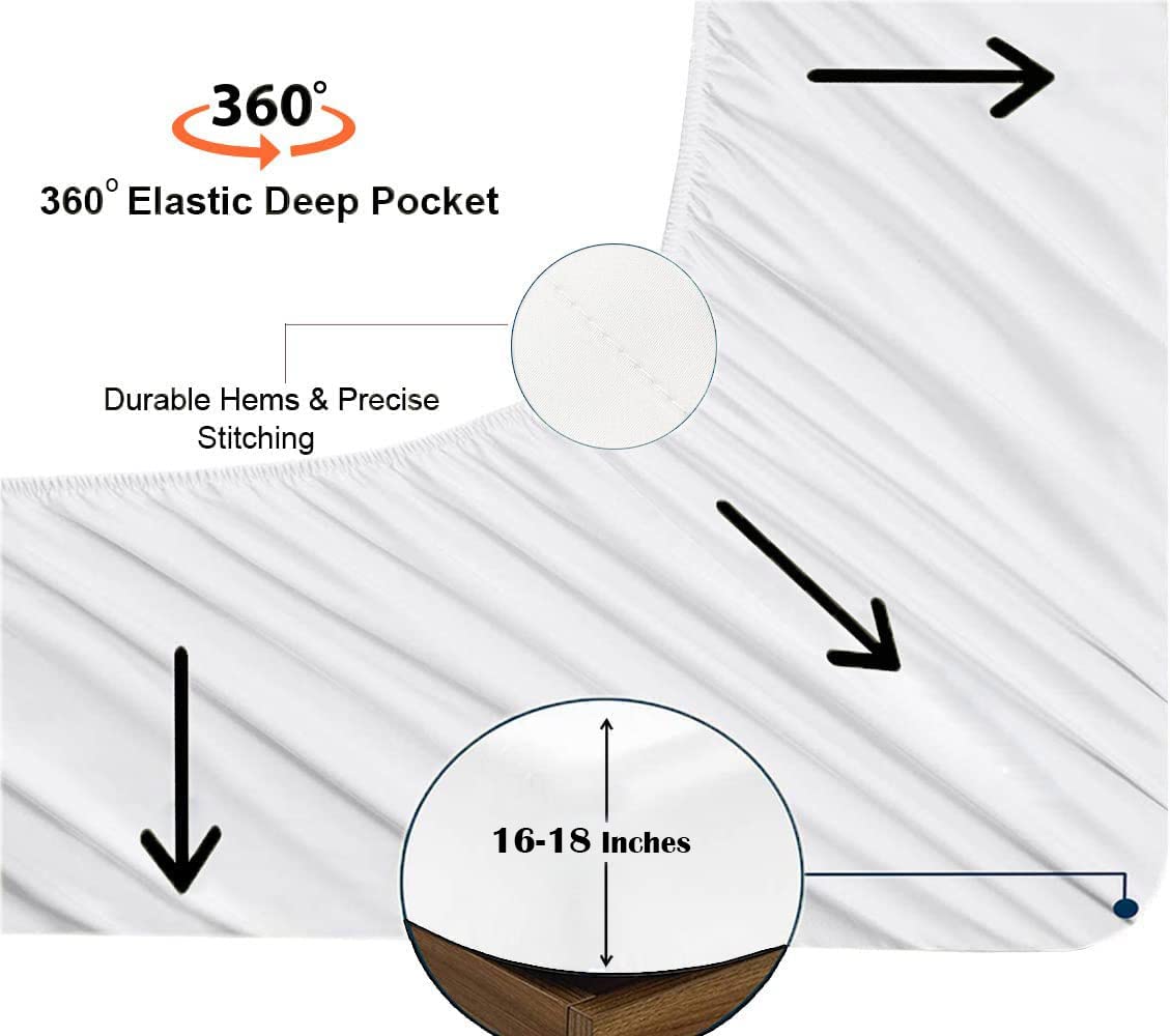 Premium Twin Size Sheet Set - Ultra Soft & Breathable 100% Egyptian Cotton Bed Sheets - 4 Piece Luxury Hotel Collection (Fitted Sheet, Flat Sheet, 2 Pillowcases) - Deep Pocket 16-18