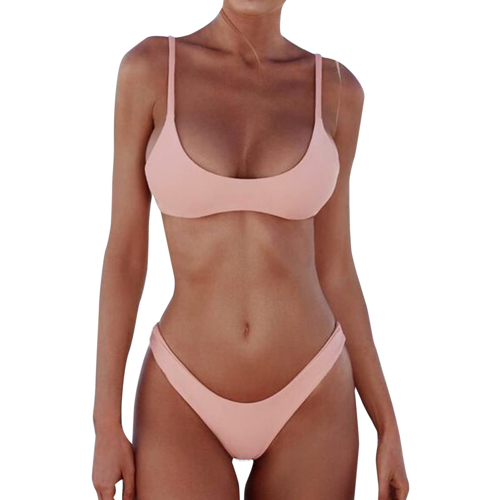 Women's High Waisted Bikini Set - Push Up Bandeau Top & Brazilian Bottom Swimwear for Beach, Pool & Summer Vacation
