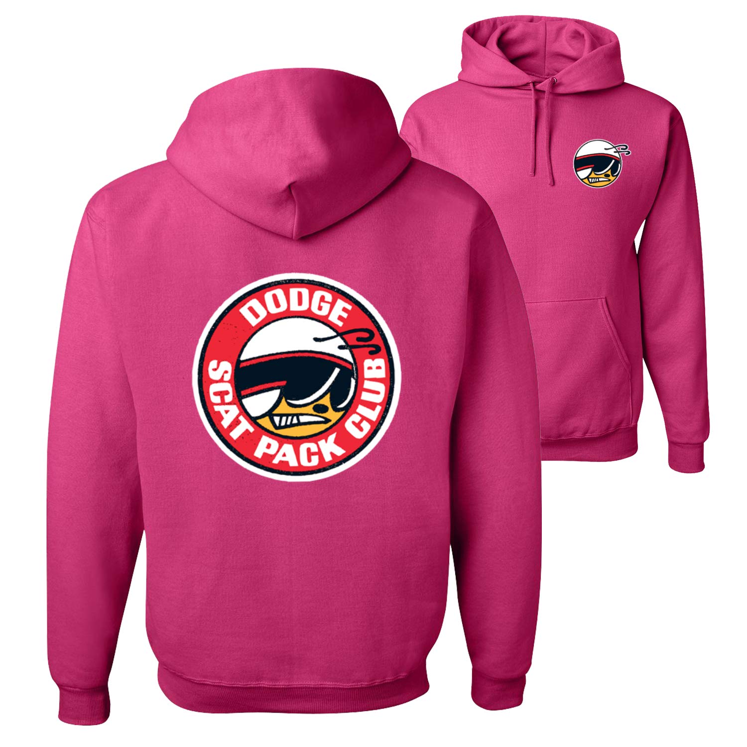 Vintage Dodge Scat Pack Club Logo Hoodie - Men's Graphic Pullover Sweatshirt with Front & Back Print | Perfect for Car Enthusiasts & Truck Lovers | Great for Casual Wear, Car Shows, and Road Trips