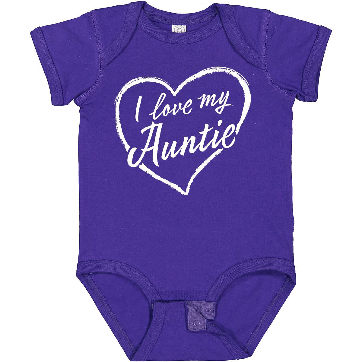 Inktastic I Love My Auntie White Chalk Heart Baby Bodysuit - Cute Infant Onesie for Niece & Nephew Gifts, Family Reunions & Special Occasions