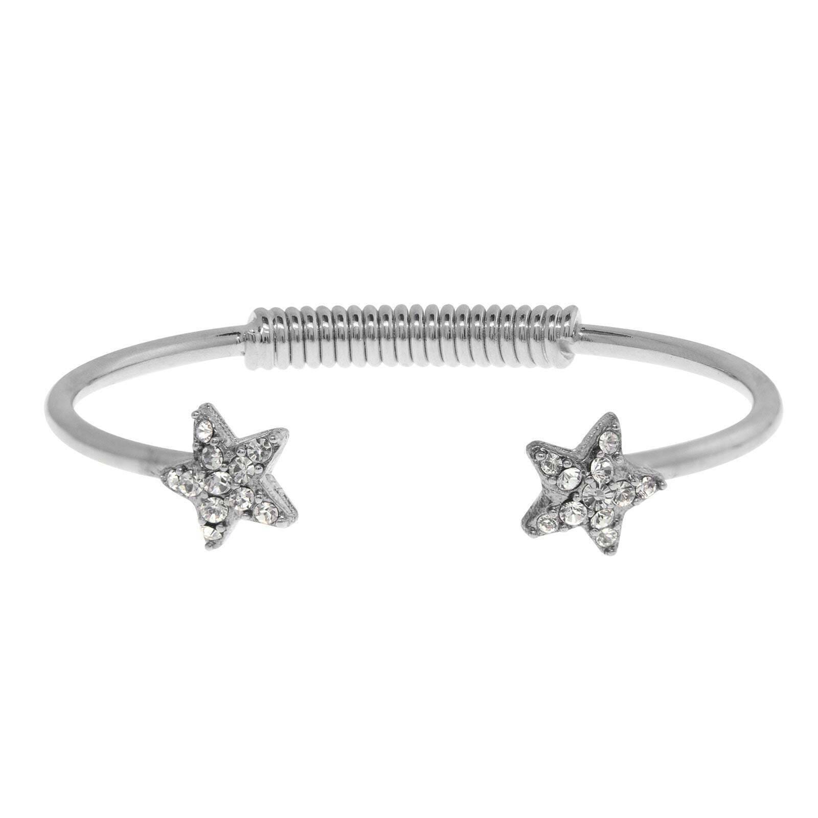 1928 Jewelry Austrian Crystal Star Spring Cuff Bracelet for Women - Elegant Fashion Jewelry for Parties, Weddings & Special Occasions