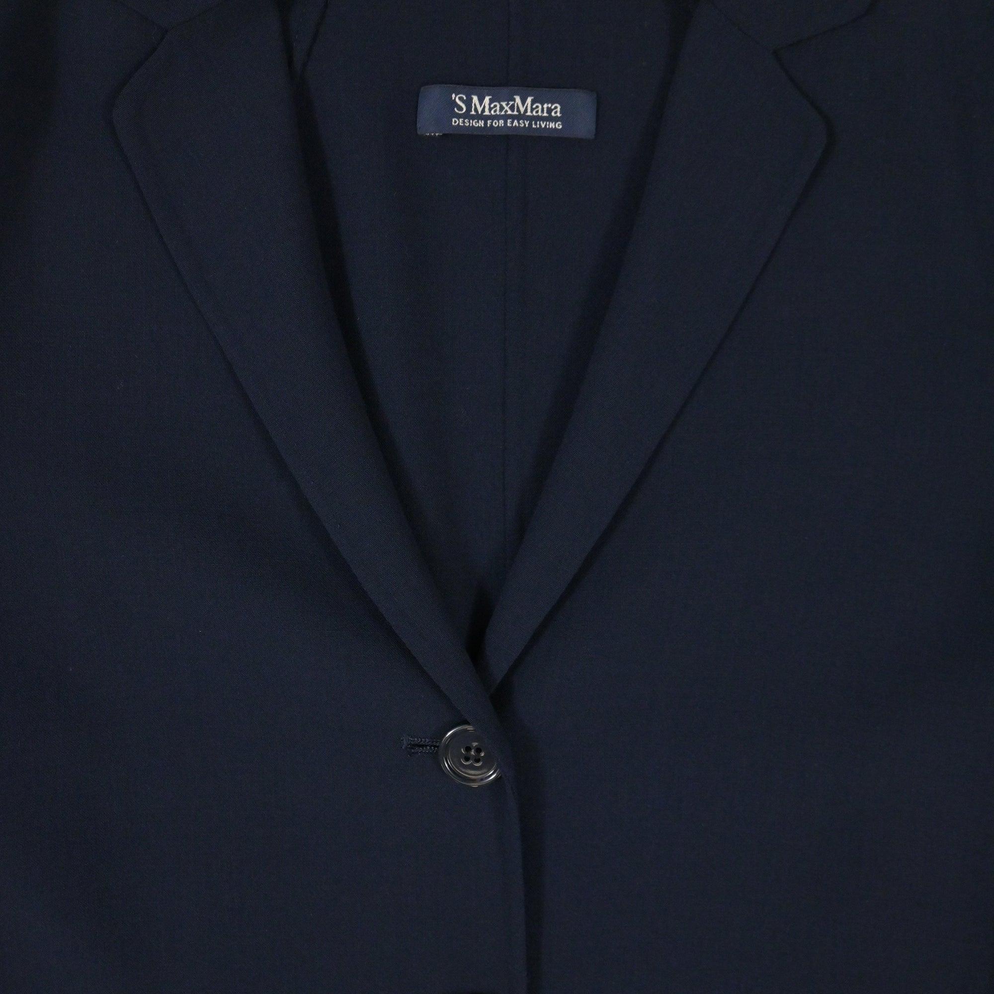 Max Mara Navy Blue Wool Single Breasted Cucito Amano Jacket for Women | Elegant Office Wear & Formal Occasions