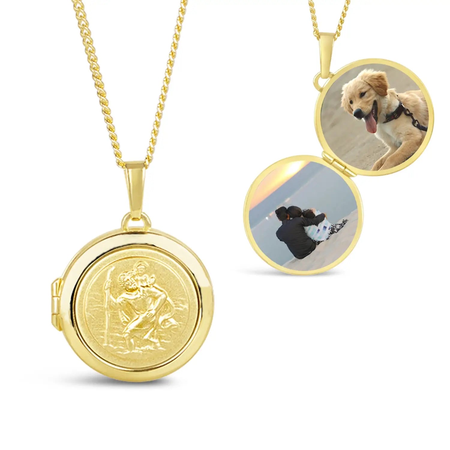 St. Christopher Pendant Necklace for Men - 14K Gold Religious Jewelry - Perfect for Travel Protection & Gifts