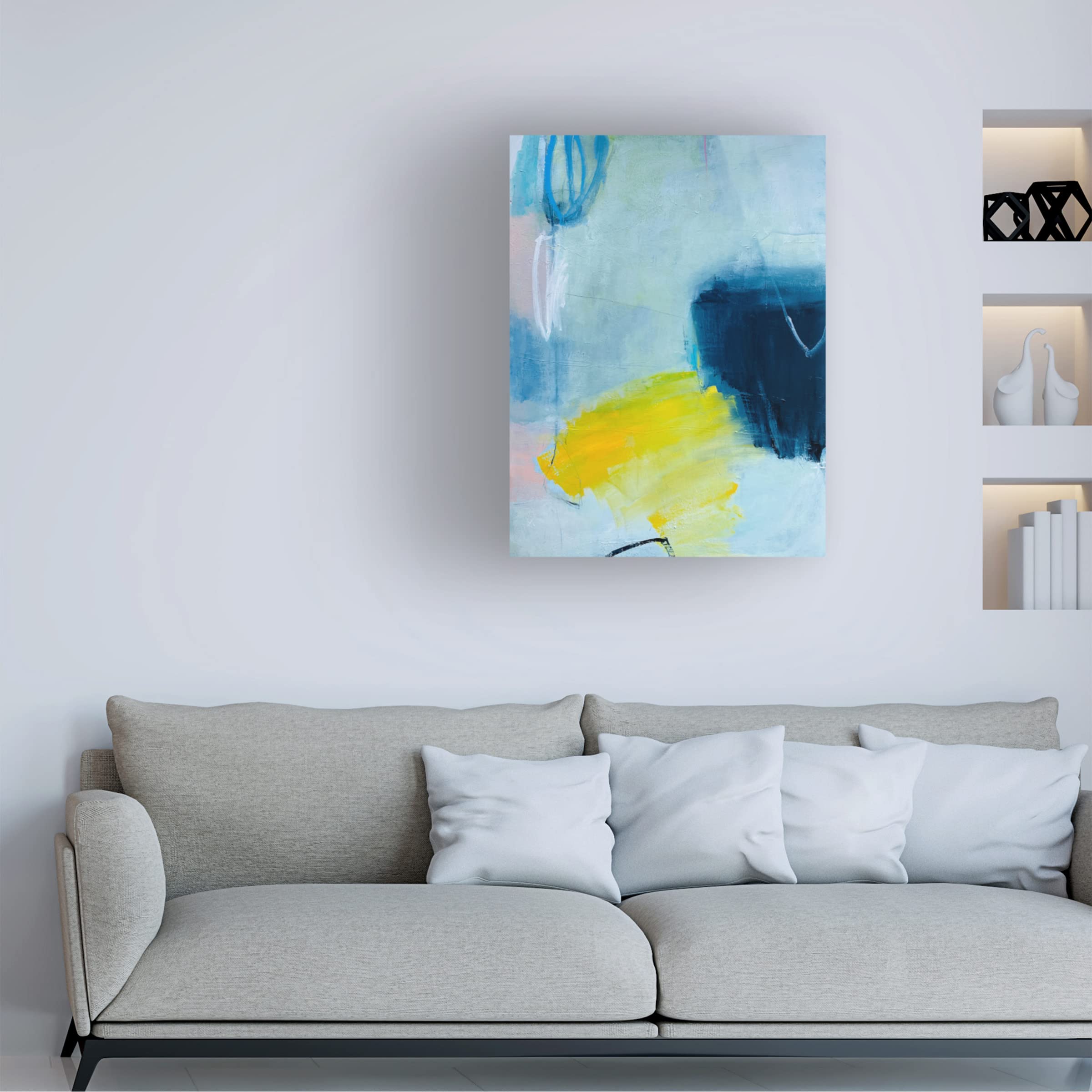 Trademark Fine Art 'The Silence' Canvas Wall Art by Mila Apperlo - Modern Abstract Painting for Living Room, Bedroom & Office Decor