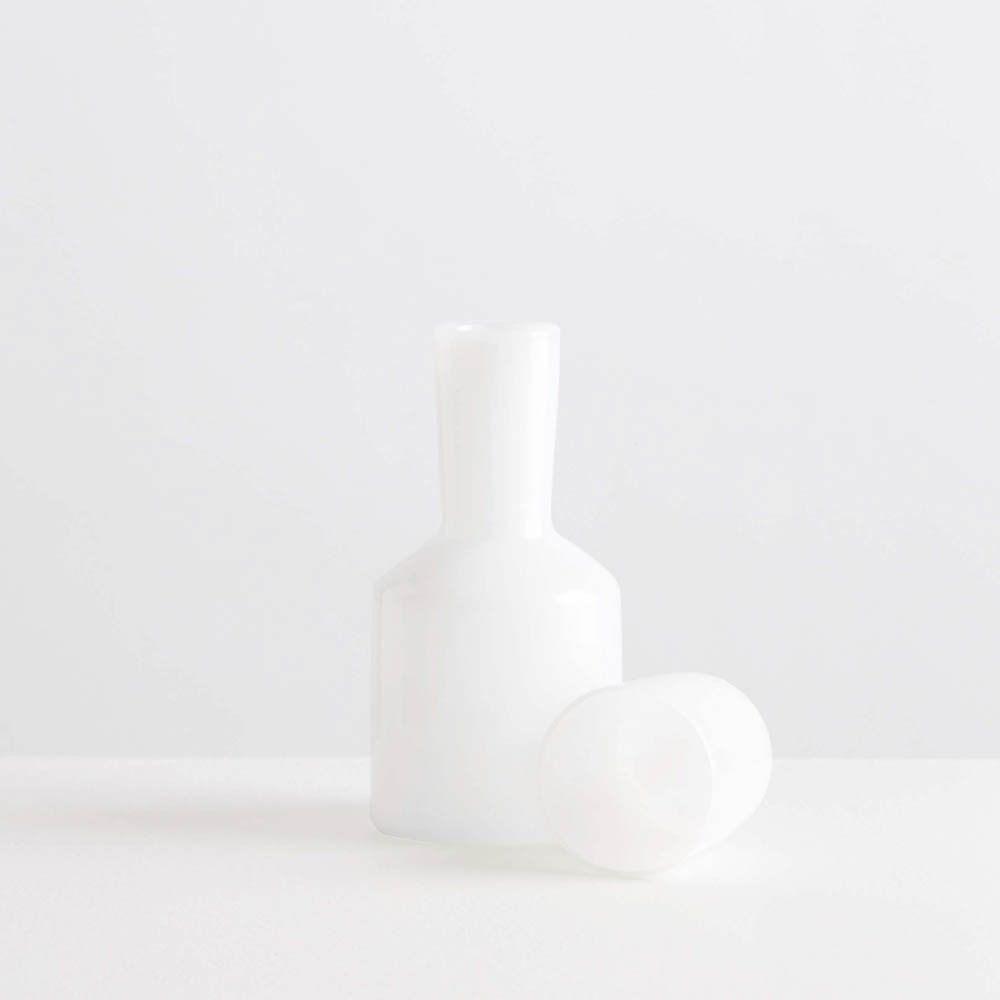 MAISON BALZAC J'ai Soif Carafe Set - Elegant Opaque White Glass Water Pitcher & Drinking Glasses for Home, Dining, and Entertaining | Perfect for Wine, Juice, and Water Serving