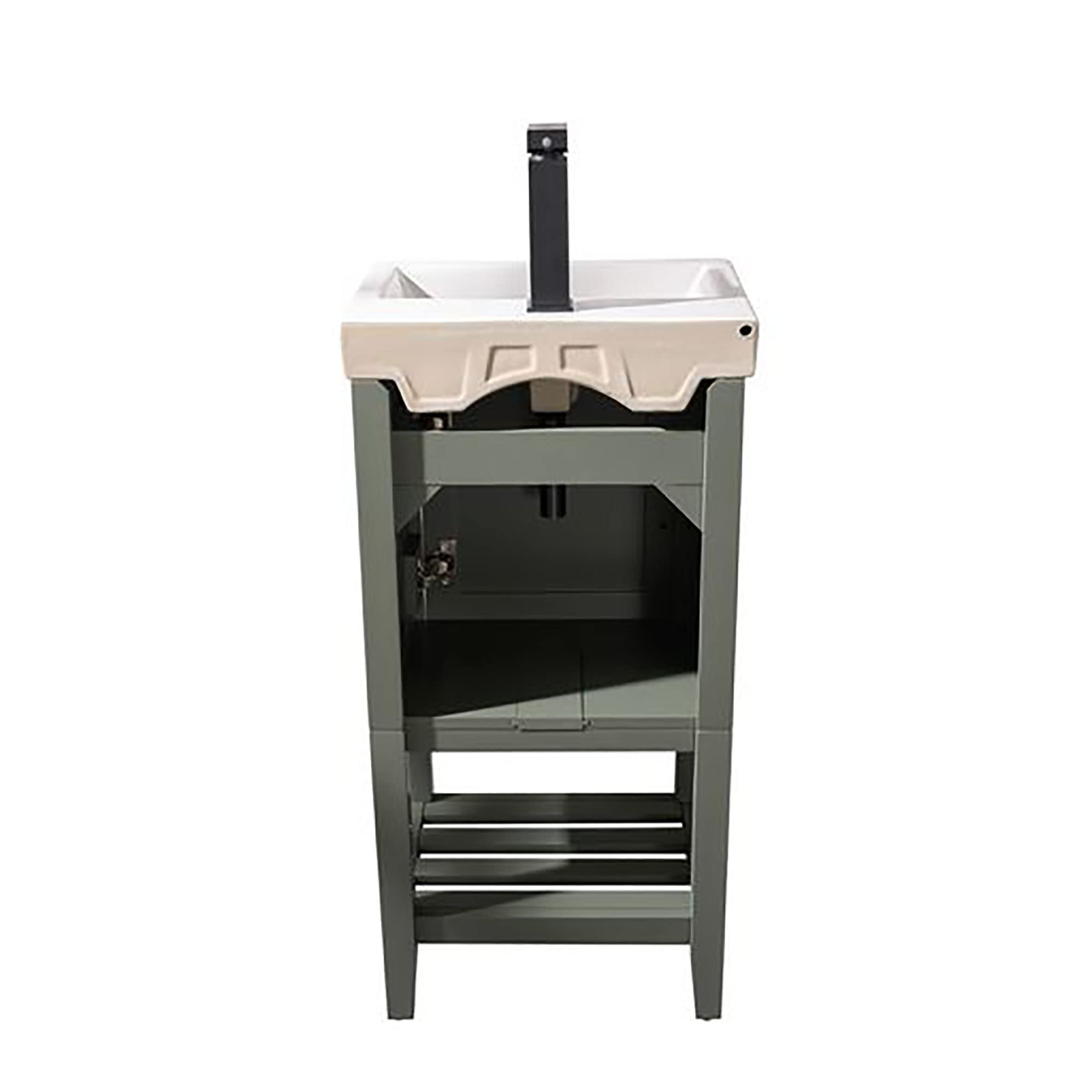 18-inch Pewter Green Bathroom Vanity with Sink - Modern Farmhouse Style for Small Spaces | Perfect for Powder Rooms, Guest Baths & Apartment Renovations