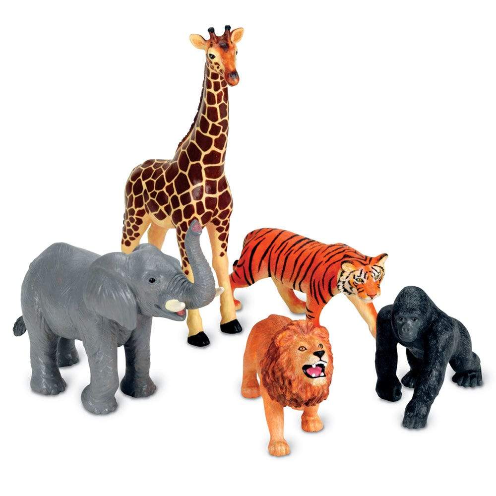 Large Jungle Animal Figurines Set - Realistic Wild Safari Toys for Kids, Educational Learning & Play - Perfect for Birthday Gifts, Classroom Decor & Pretend Play Scenes