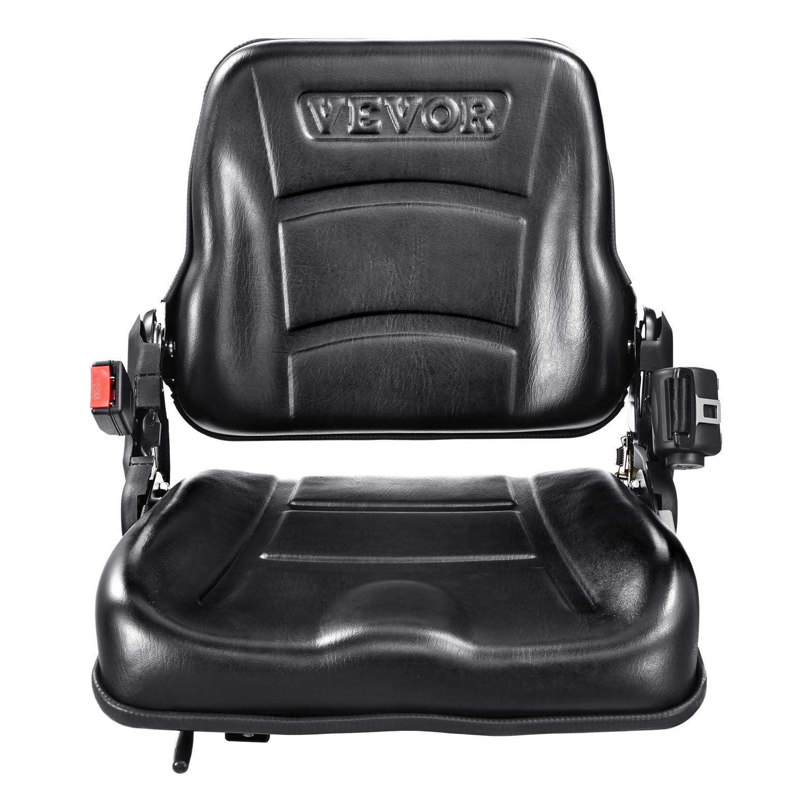 VEVOR Universal Forklift Seat - Adjustable Angle Back, Micro Switch & Retractable Seatbelt - 6.3-13.4