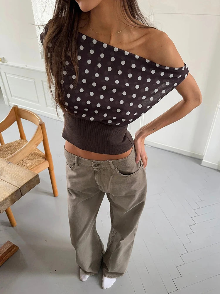 Women's Backless Polka Dot Crop Top - Summer Fashion Sleeveless Tank Top for Casual Wear, Beach Outfits & Night Out