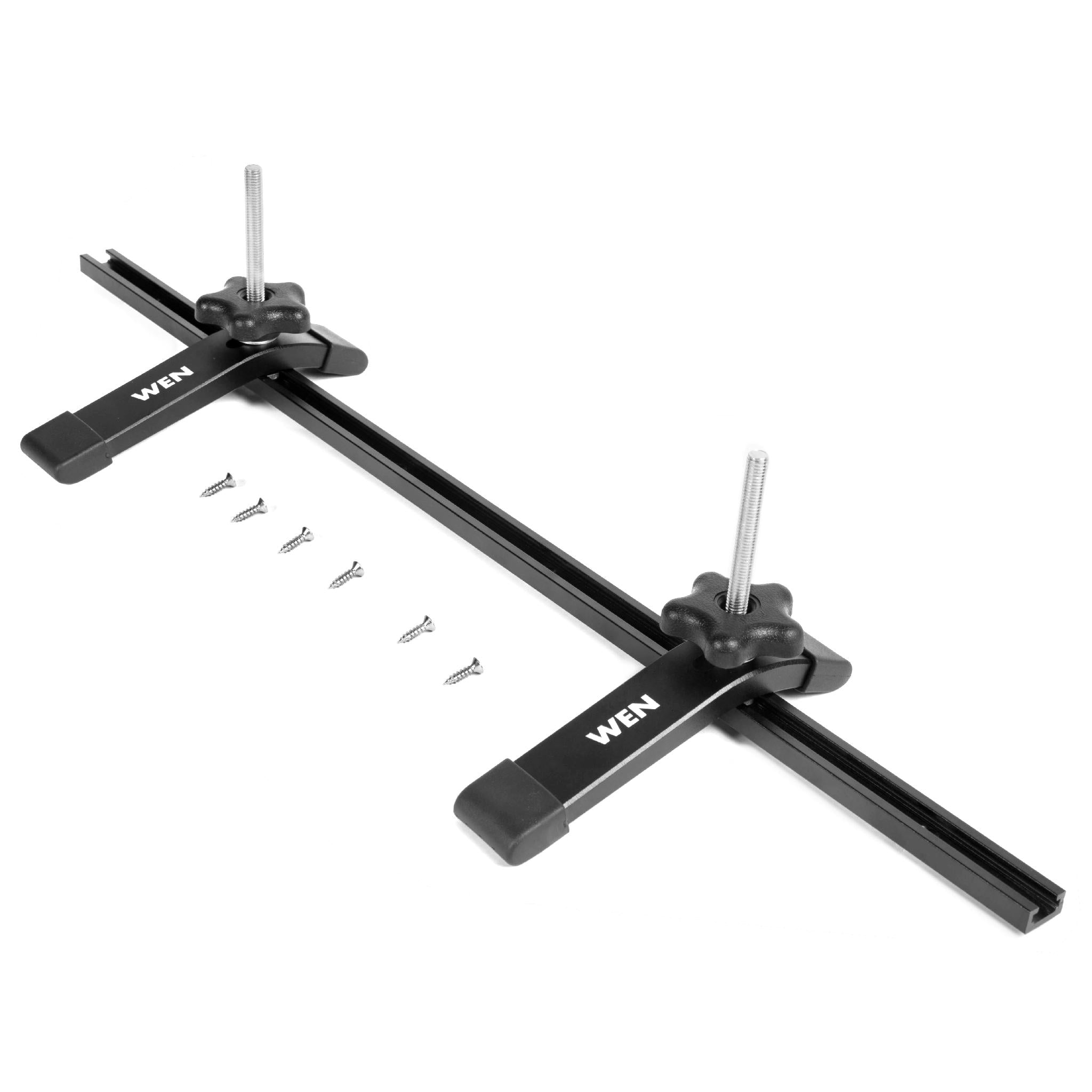 WEN WAT241 24-Inch Universal T-Track and Hold Down Clamps Kit for Woodworking - Perfect for Router Tables, Workbenches, and DIY Wood Projects
