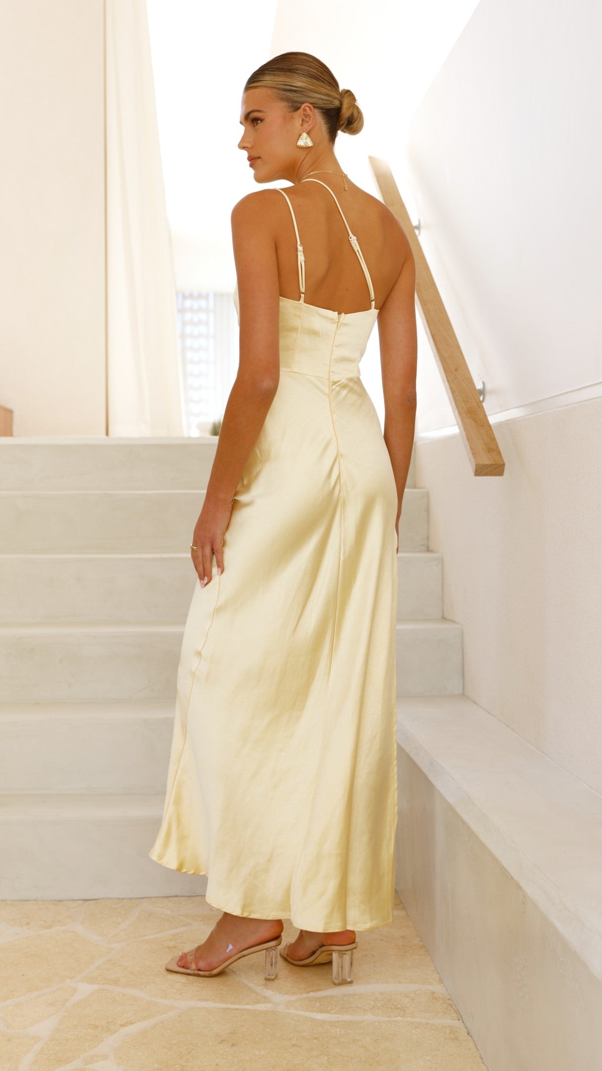 Jenna Maxi Dress for Women - Flowy Long Summer Dress in Yellow | Perfect for Beach, Vacation & Casual Outings