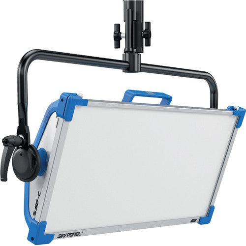 ARRI SkyPanel S60 C LED Soft Light with Manual Yoke - Blue/Silver Color, Edison Plug - Professional Studio Lighting for Film, Photography & Video Production