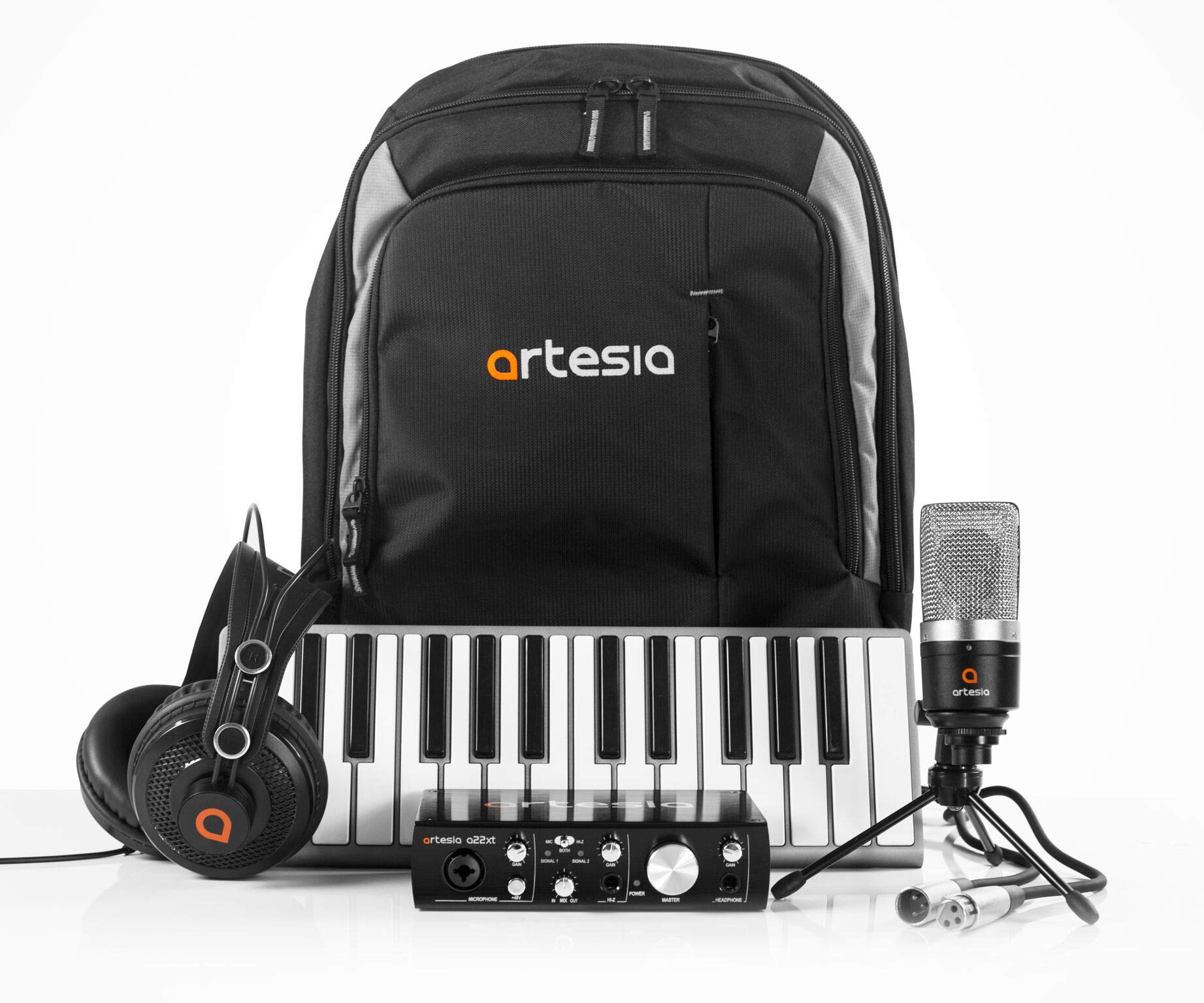 **Artesia ARB-6 Portable Recording Studio Bundle – 25-Key Xkey MIDI Keyboard, 24-Bit USB Audio Interface, Studio Headphones, Condenser Mic & Backpack – Perfect for Home Studios, Music Production & On-the-Go Recording**