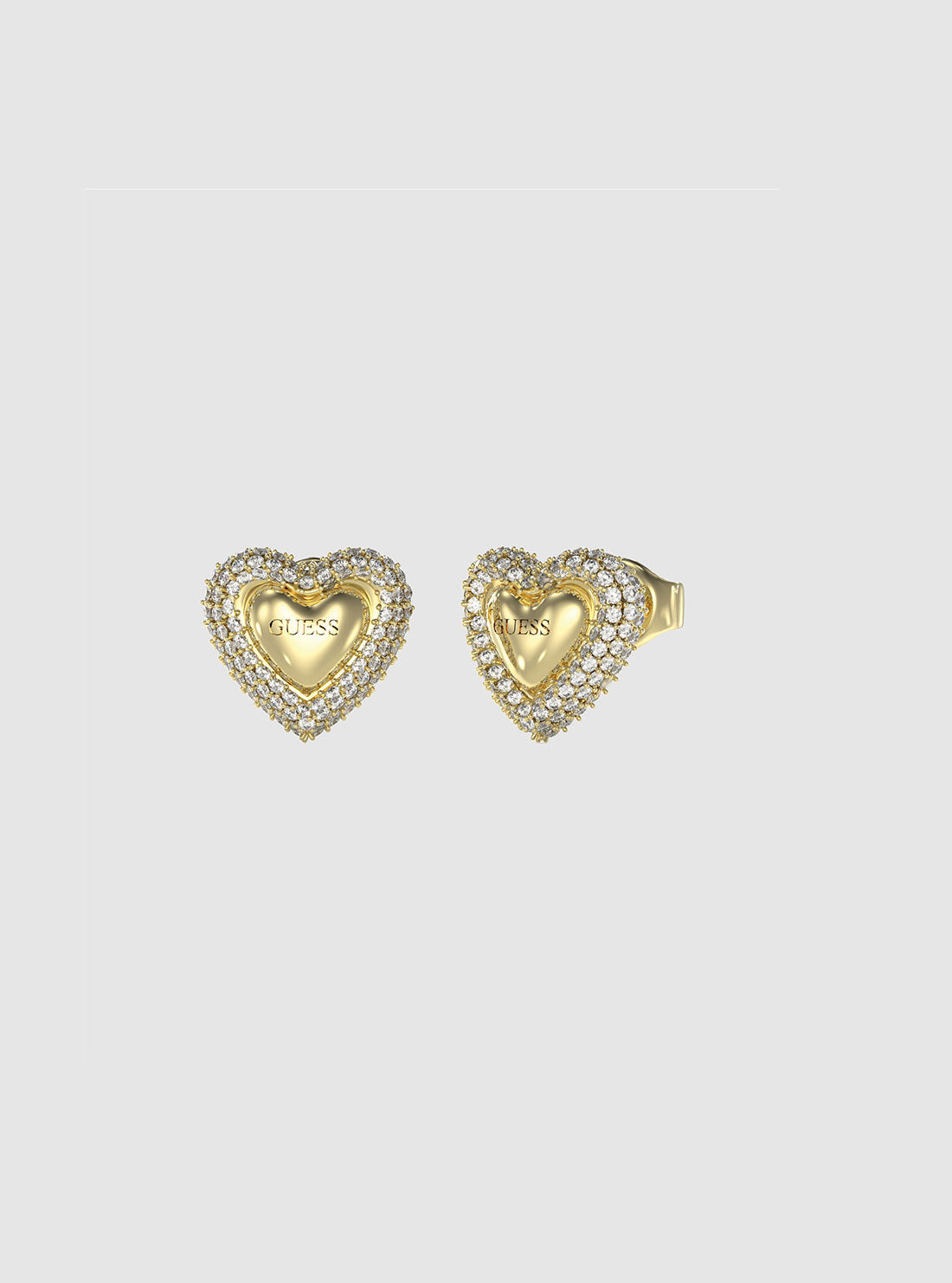 14K Gold Pave Heart Stud Earrings for Women - Dainty Cubic Zirconia Heart Earrings for Valentine's Day, Anniversary & Everyday Wear