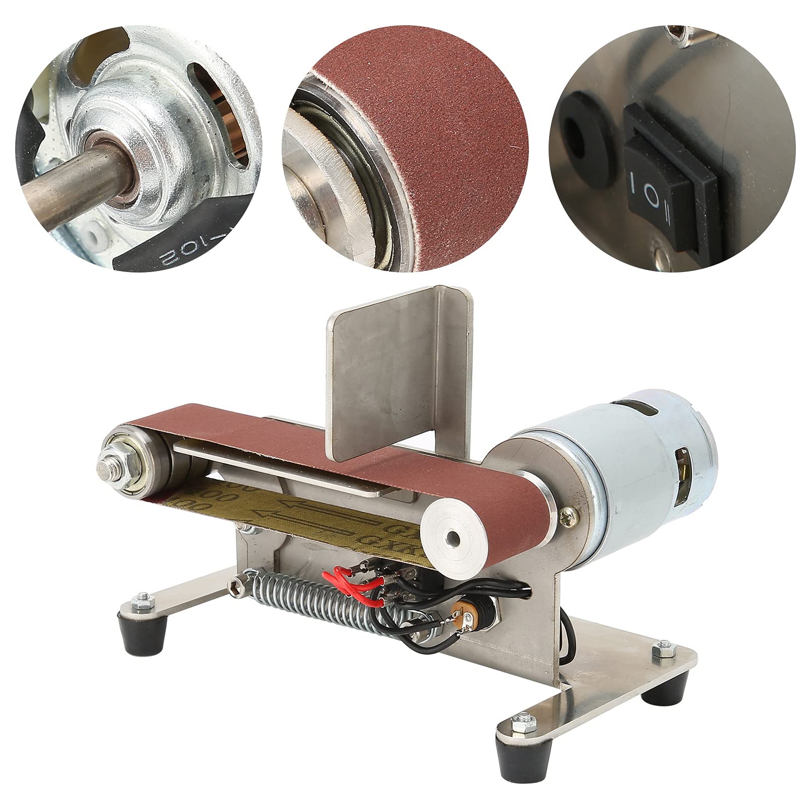 200W Belt Sander & Electric Grinder Polisher - 110-240V AC Power for Woodworking, Metal Polishing & DIY Projects - Perfect for Home Workshops, Carpentry & Metal Fabrication