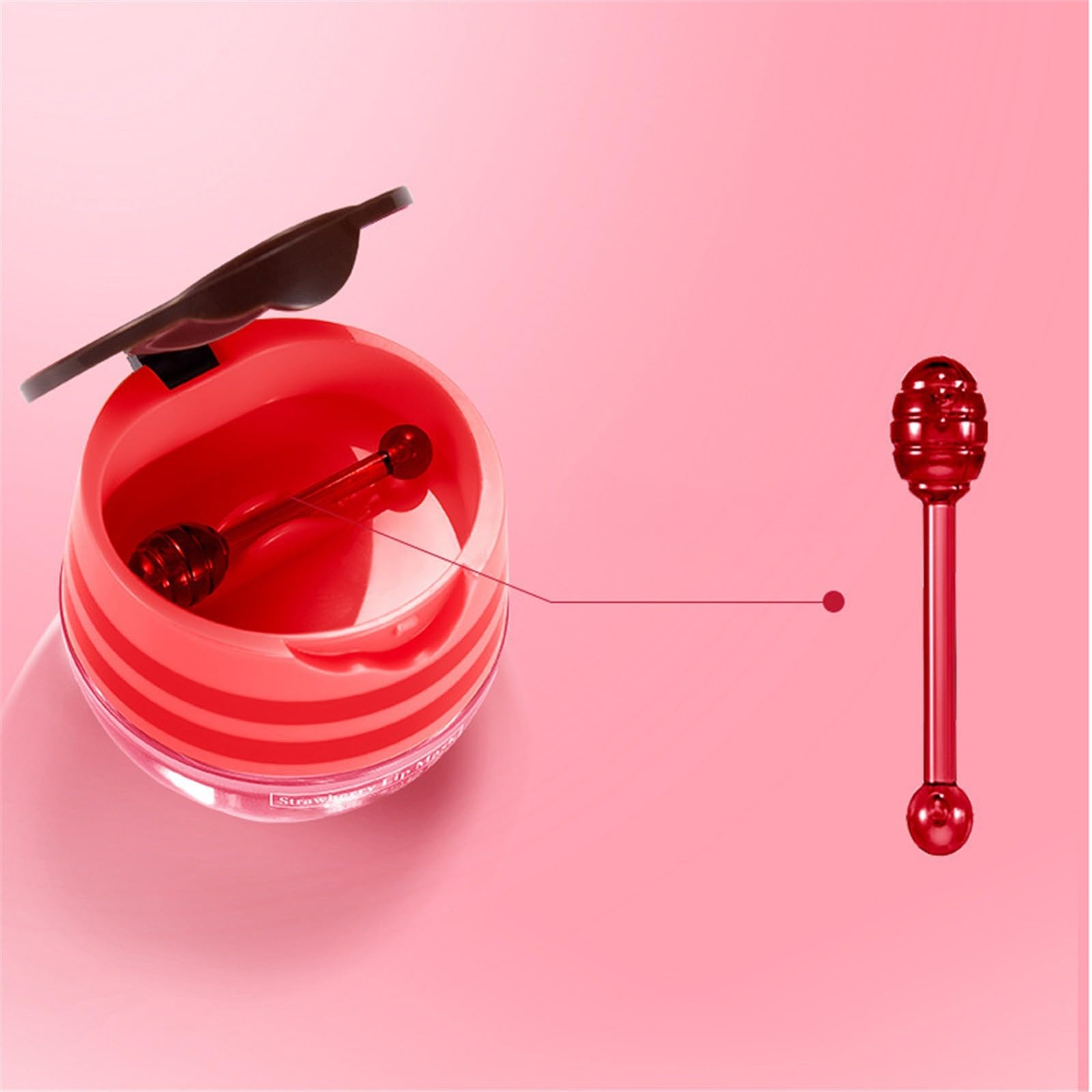 **Strawberry Lip Balm for Dry Lips - Hydrating & Moisturizing Lip Care with Exfoliator - Natural Lip Balm Pot Lightens Lip Lines - Perfect Gift for Tender Lips (Ideal for Winter, Travel & Daily Lip Care)**