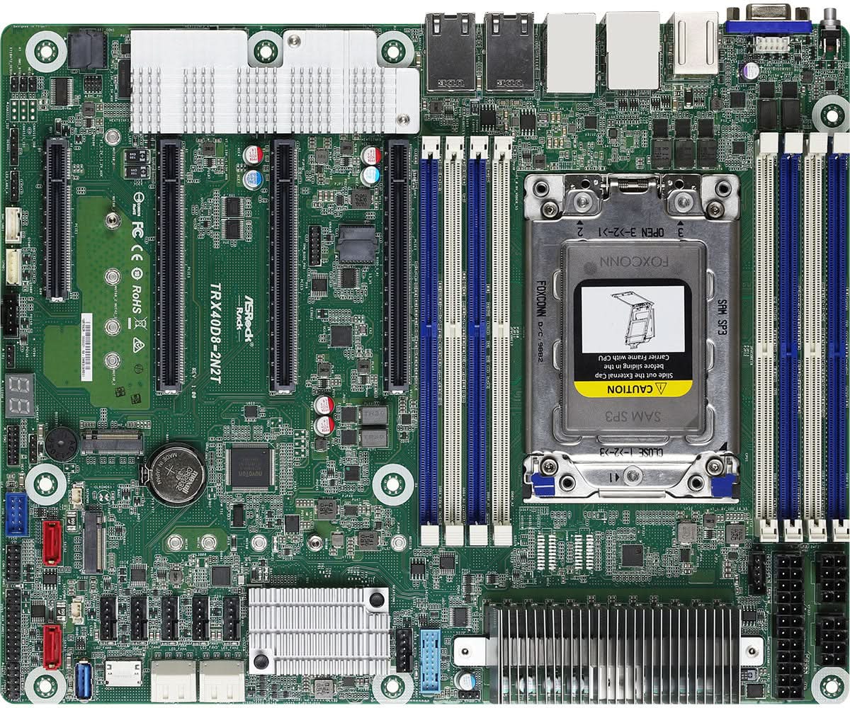 ASRock TRX40D8 2N2T AMD TRX40 Socket sTRX4 ATX Motherboard - High-Performance Workstation & Gaming PC Build for Content Creators & Enthusiasts
