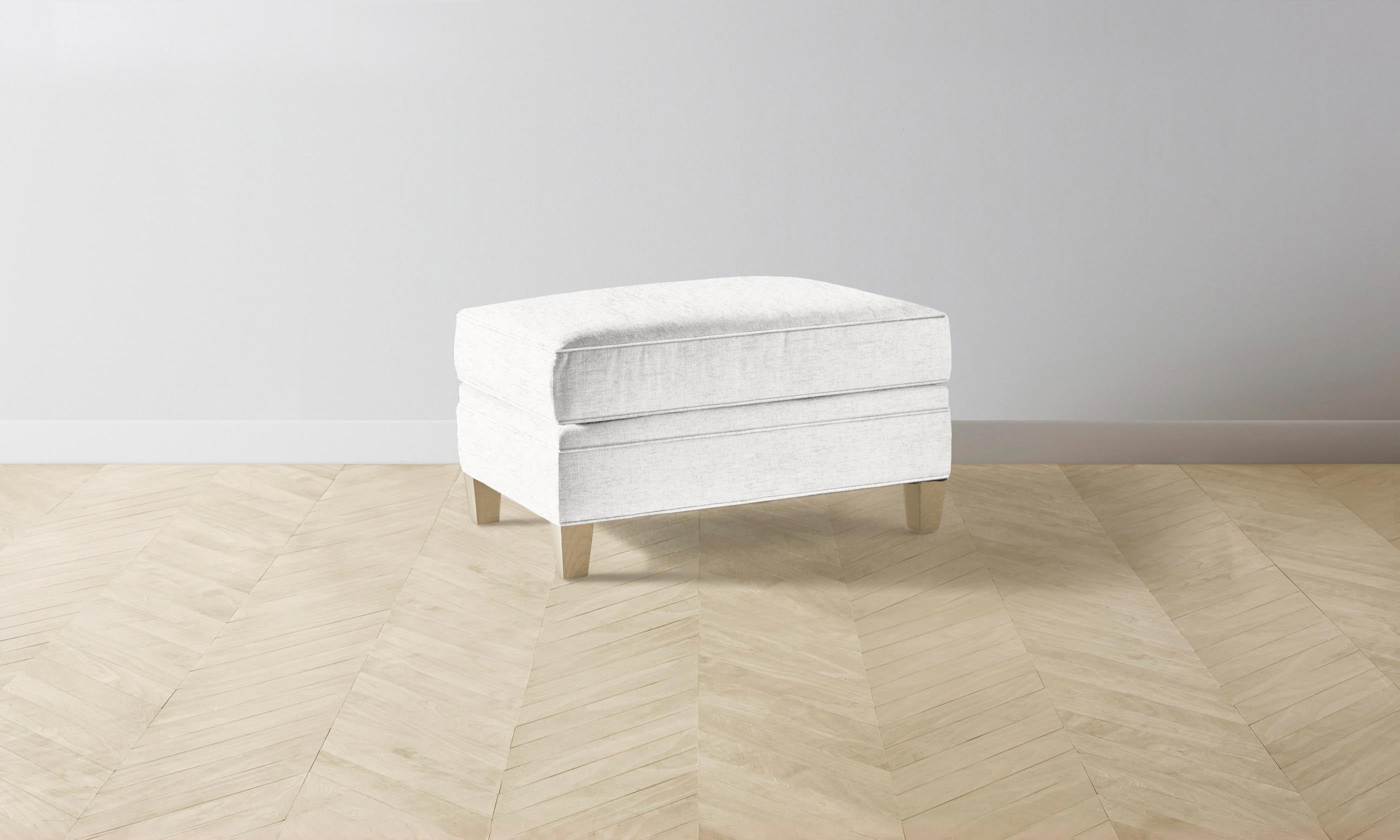 Carmine Ottoman with Performance Tweed Salt Fabric - Stylish and Durable Footrest for Living Room, Bedroom, or Office