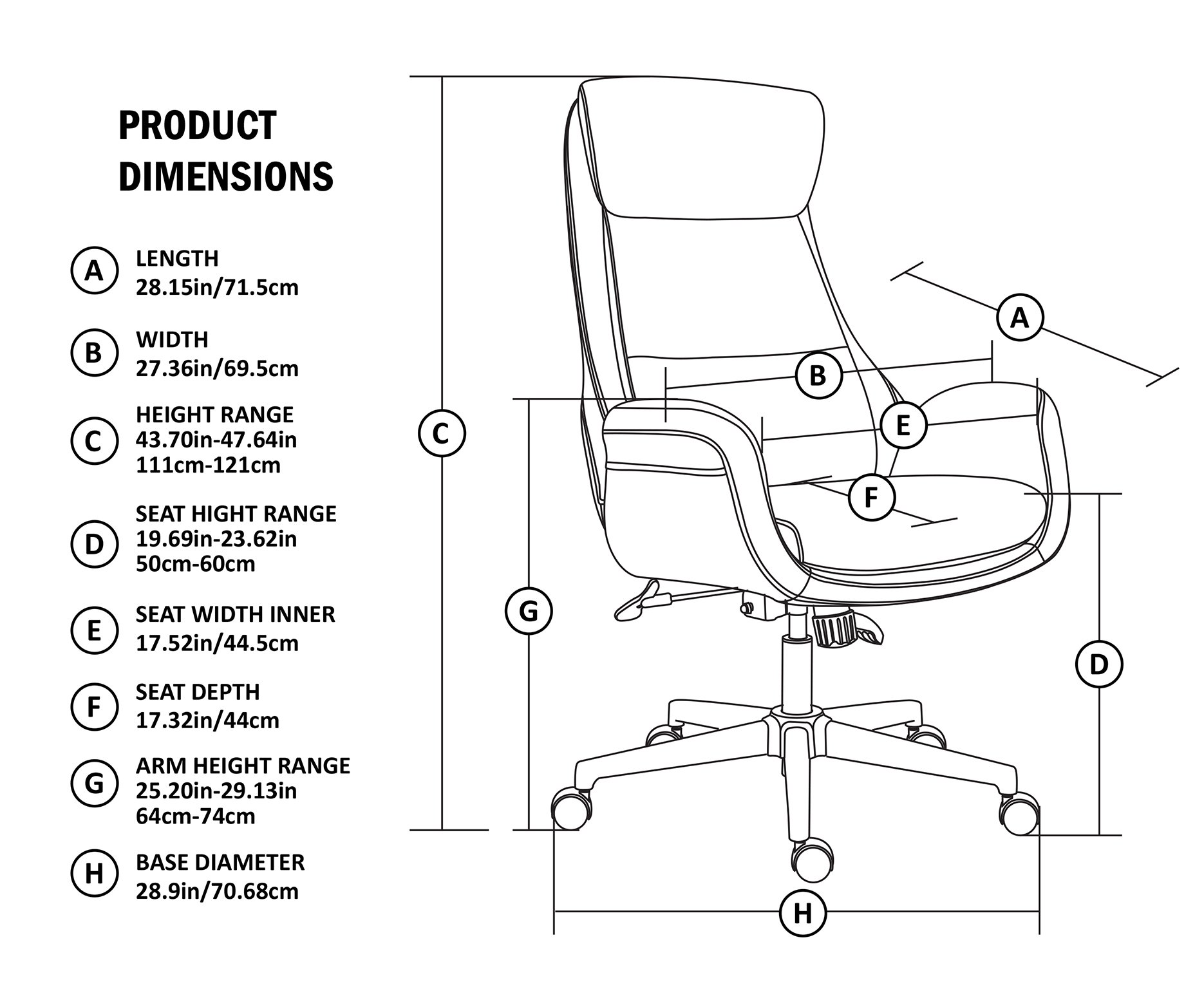 Glitzhome Modern High Back PU Leather Office Chair - Adjustable Lumbar Support Ergonomic Computer Desk Chair, Swivel Task Chair for Home & Executive Workspaces (Camel) | Perfect for Long Work Hours & Gaming Sessions