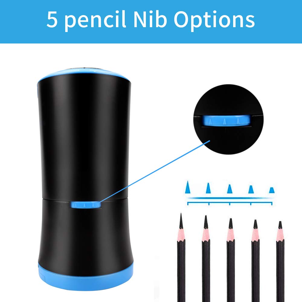 AFMAT Rechargeable Electric Pencil Sharpener & Eraser for Artists - Long Point Sharpener for 6-9.6mm Large Pencils with 140 Eraser Refills - Perfect for Sketching, Drawing & Art Class Supplies