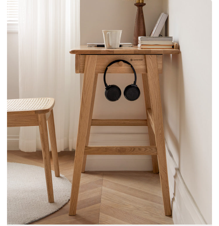 Solid Oak Wood Office Desk - Modern Console Table for Home & Office - Perfect for Workspaces, Living Rooms & Entryways