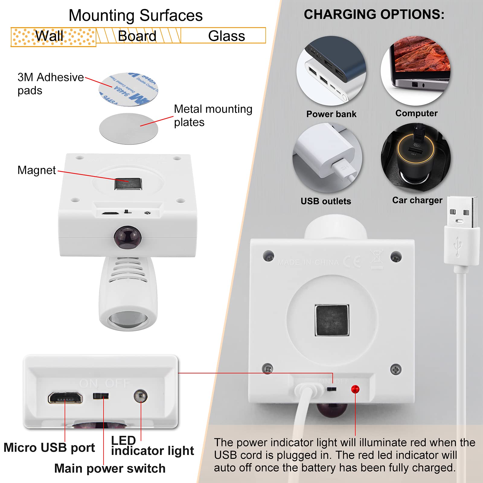 Rechargeable LED Spotlight - 12 Colors, Remote Control for Artwork & Closet Lighting (2-Pack)