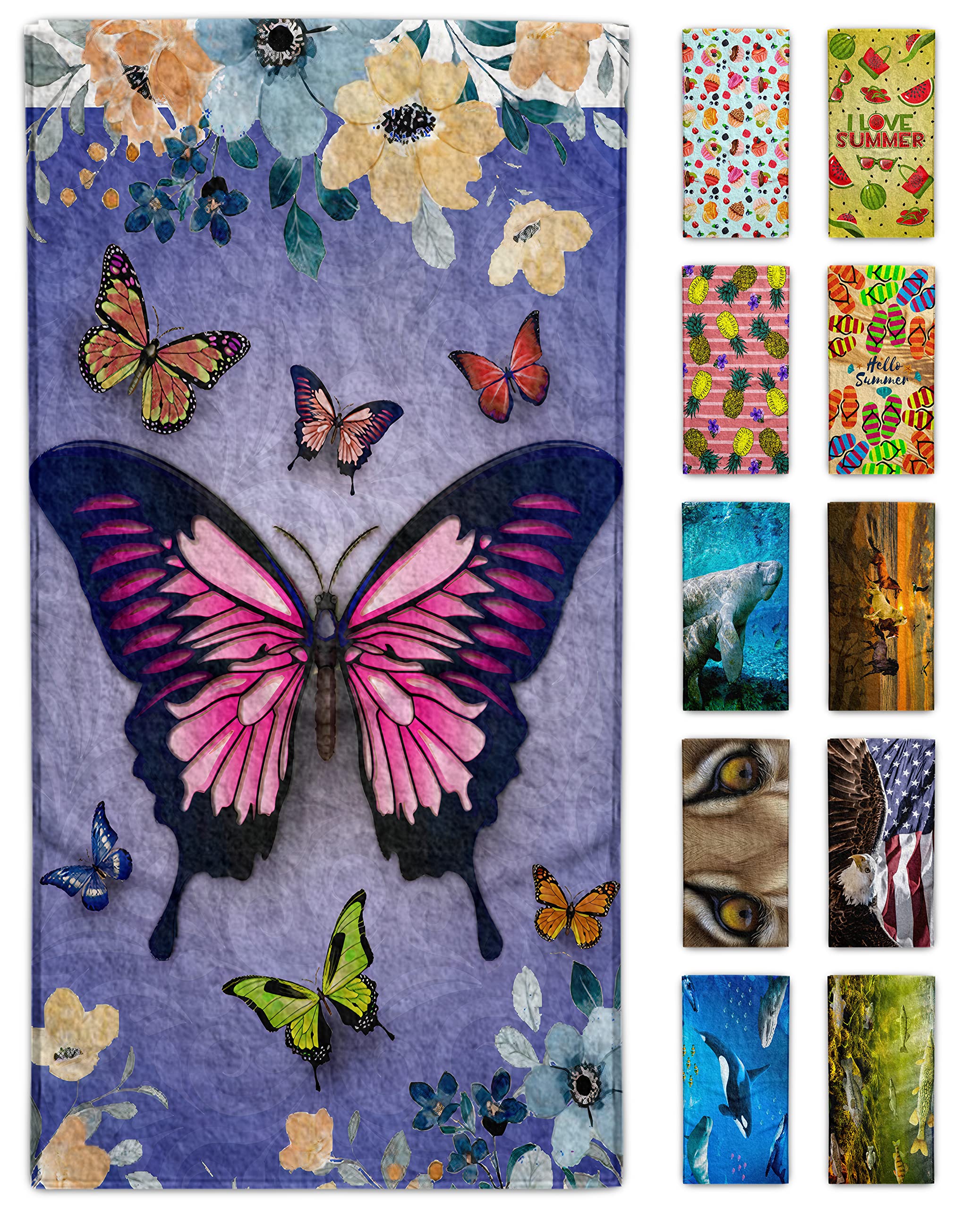 Alottagifts Butterfly Beach Towel 30