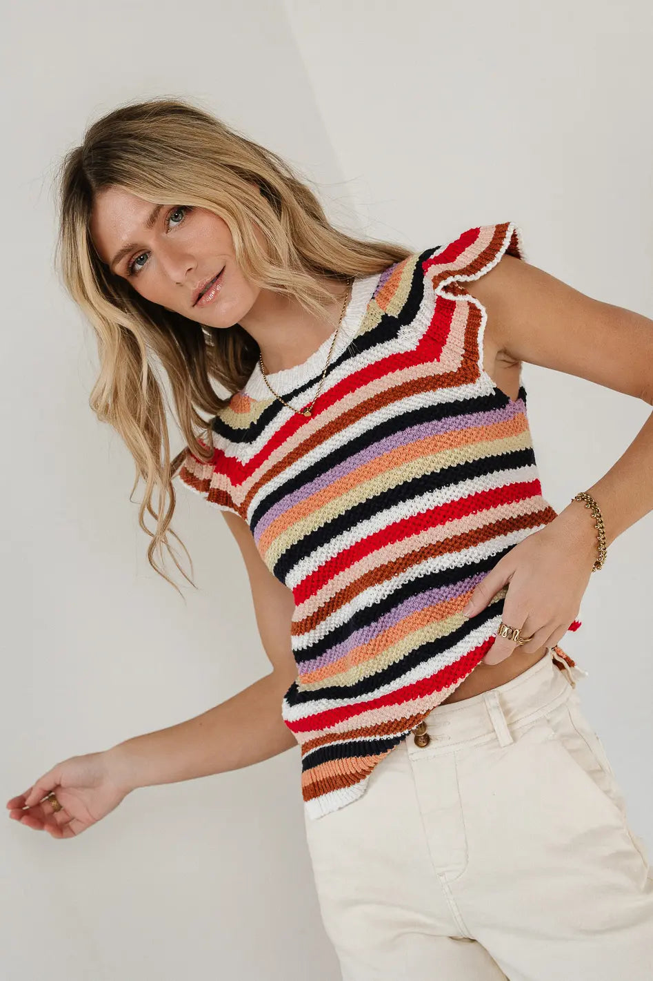 Lexi Striped Sweater Top for Women | Cozy Knit Pullover | Perfect for Casual Outfits & Layering | FINAL SALE