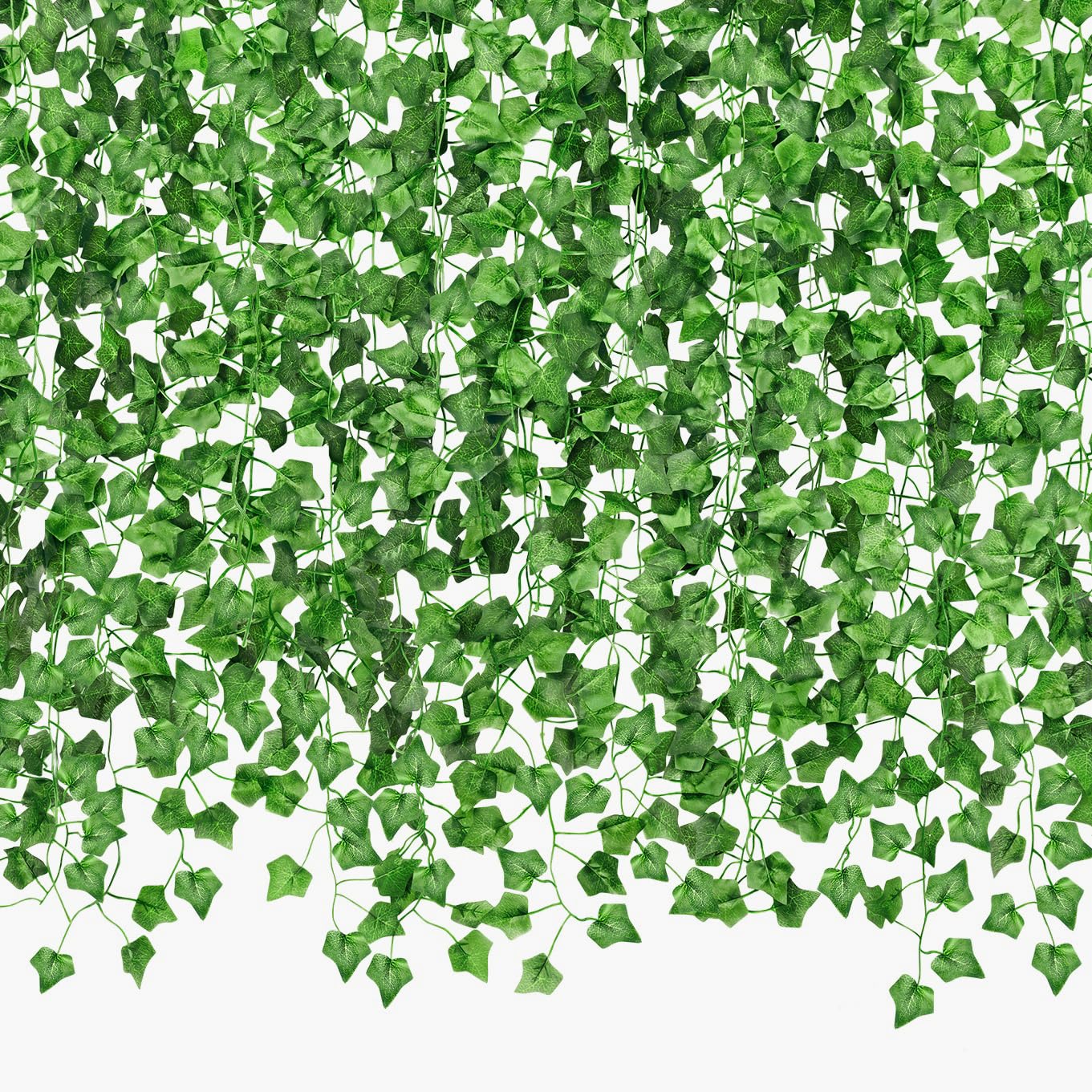 18 Pack 126Ft Artificial Ivy Garland - UV Resistant Fake Vines with Realistic Greenery Leaves - Hanging Aesthetic Plants for Home Decor, Bedroom, Party, Garden Wall & Indoor/Outdoor Room Decoration - Perfect for Wedding Backdrops, Patio Privacy Screens & Instagrammable Photo Booths
