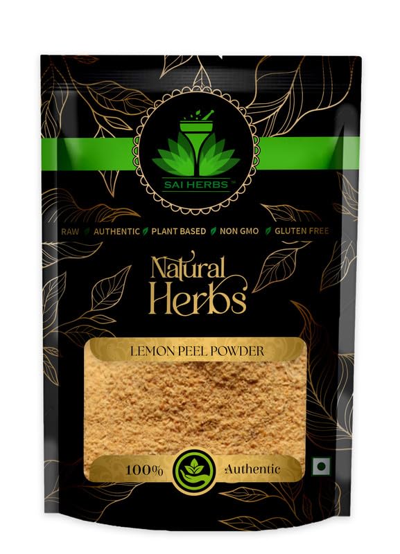 SAI HERBS Pure & Natural Lemon Peel Powder (Nimbu Chhilka Powder) - 250g | Organic Citrus Zest for Cooking, Baking & Ayurvedic Remedies | Perfect for Tea, Smoothies & Skincare
