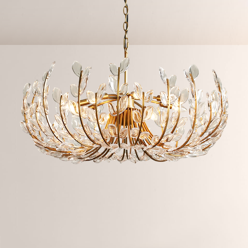 Adela 8-Light Modern Chandelier, 32 Inch Crystal Ceiling Light Fixture for Dining Room, Living Room, Bedroom - Elegant Lighting for Home Decor & Special Occasions